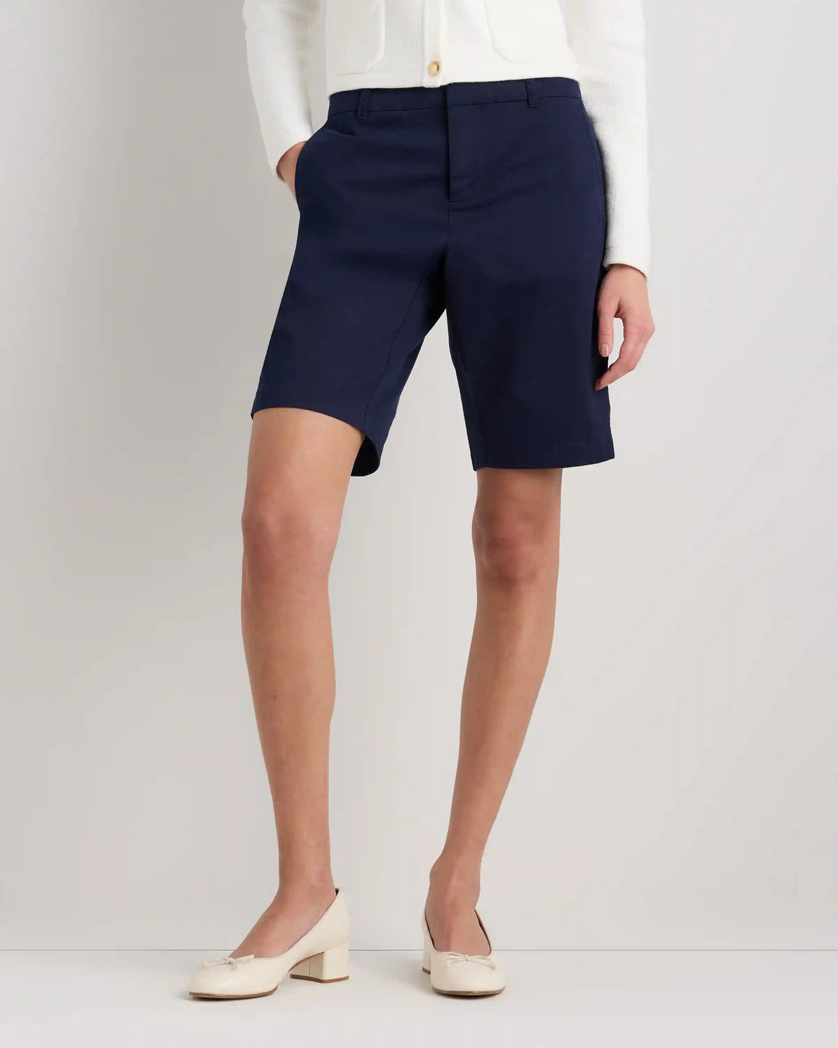 Organic Stretch Cotton Chino Bermuda Shorts