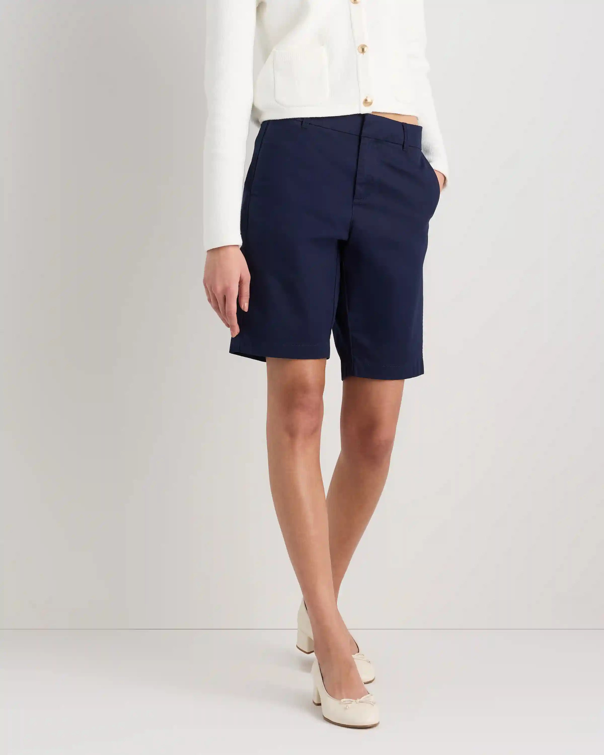 Organic Stretch Cotton Chino Bermuda Shorts