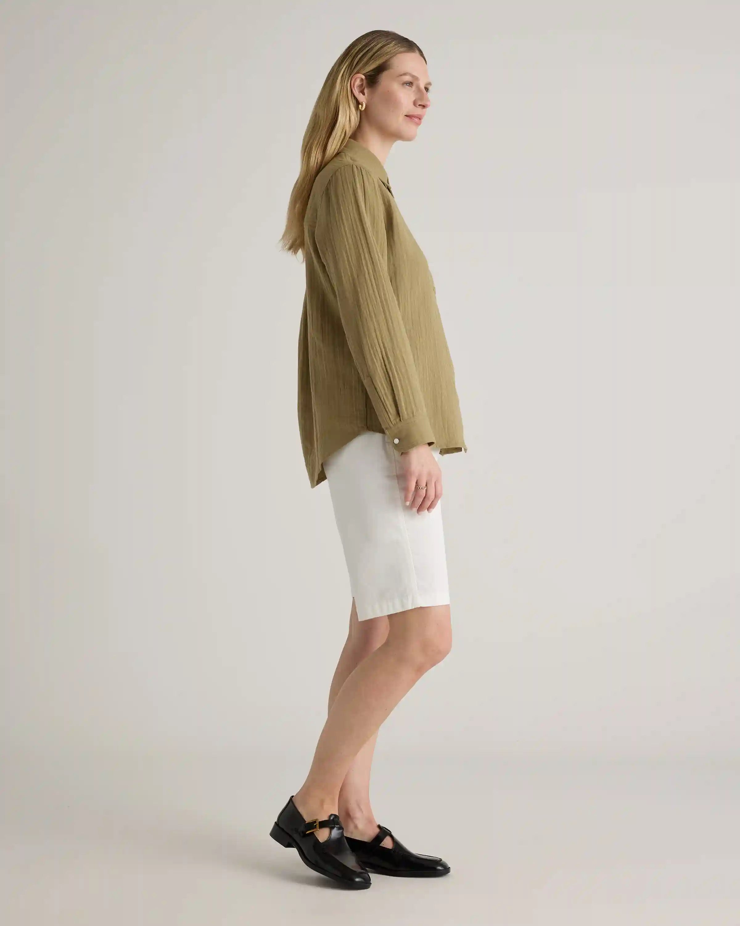 Organic Stretch Cotton Chino Bermuda Shorts