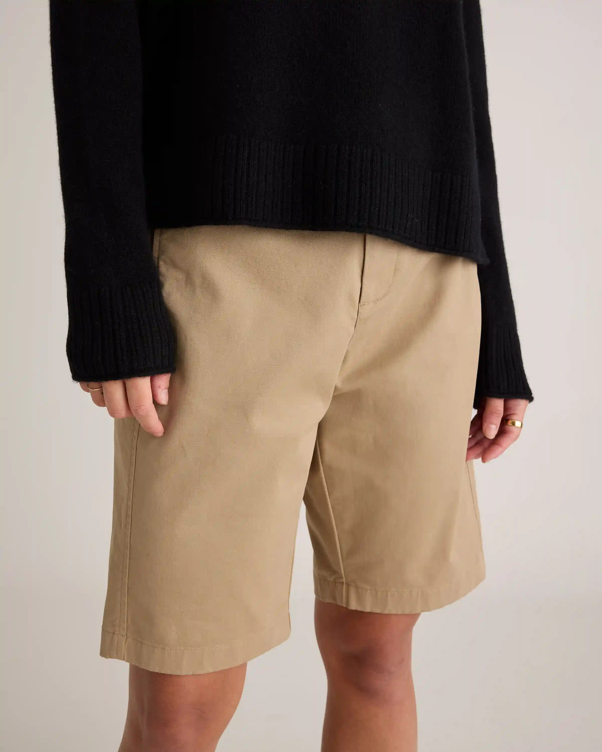Organic Stretch Cotton Chino Bermuda Shorts