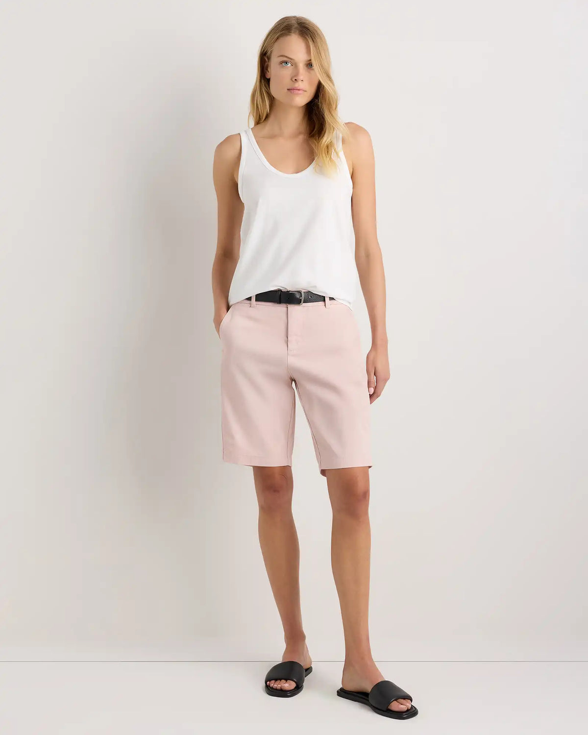 Organic Stretch Cotton Chino Bermuda Shorts