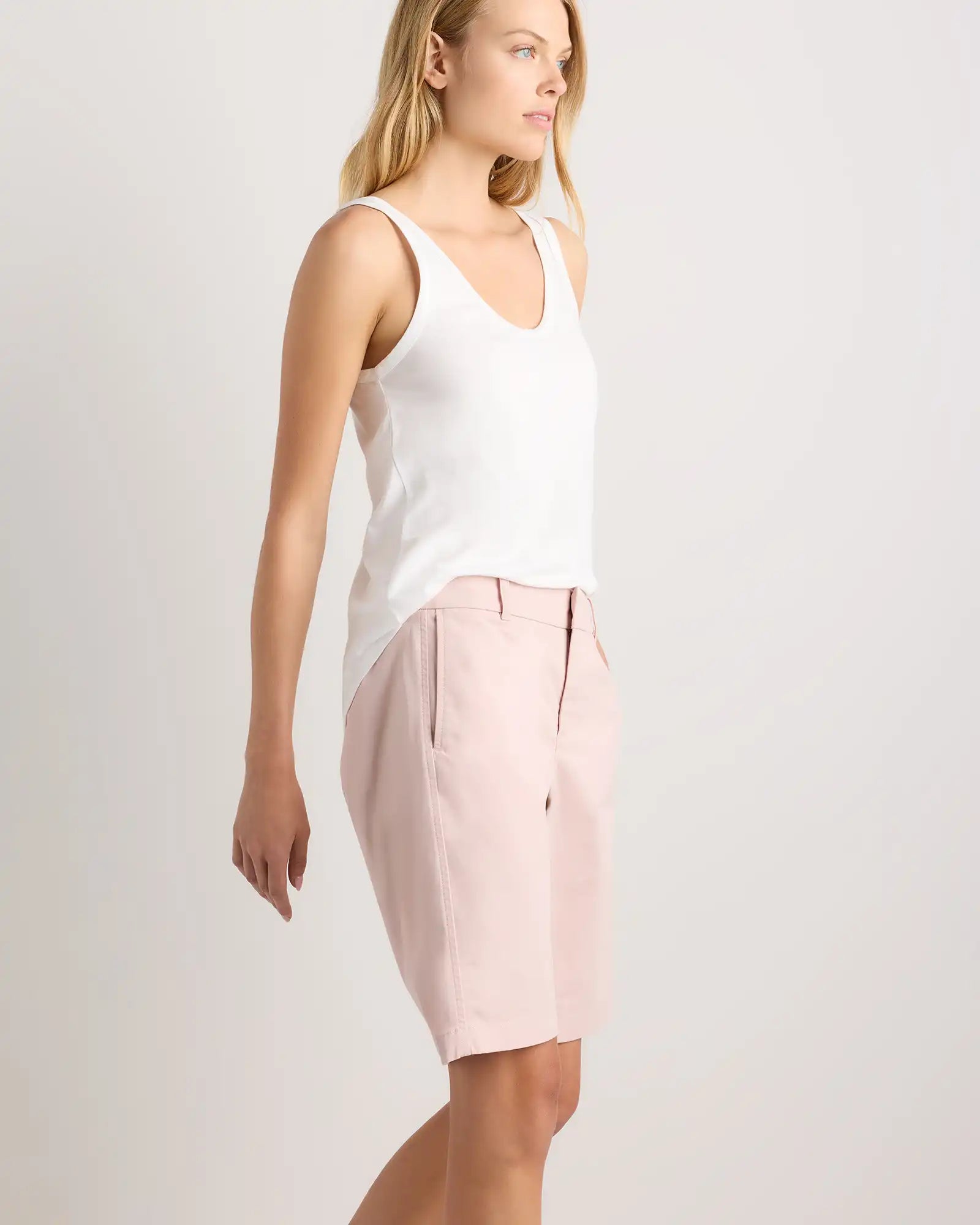Organic Stretch Cotton Chino Bermuda Shorts