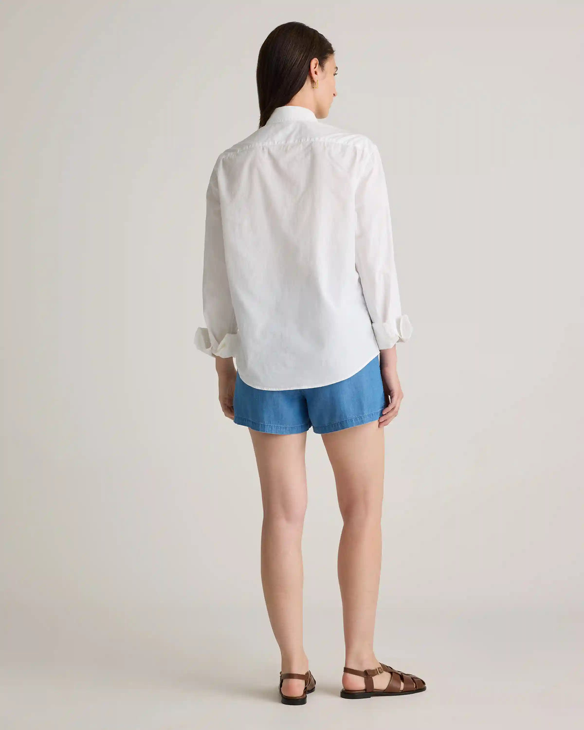 Pull-On Tencel Chambray Shorts