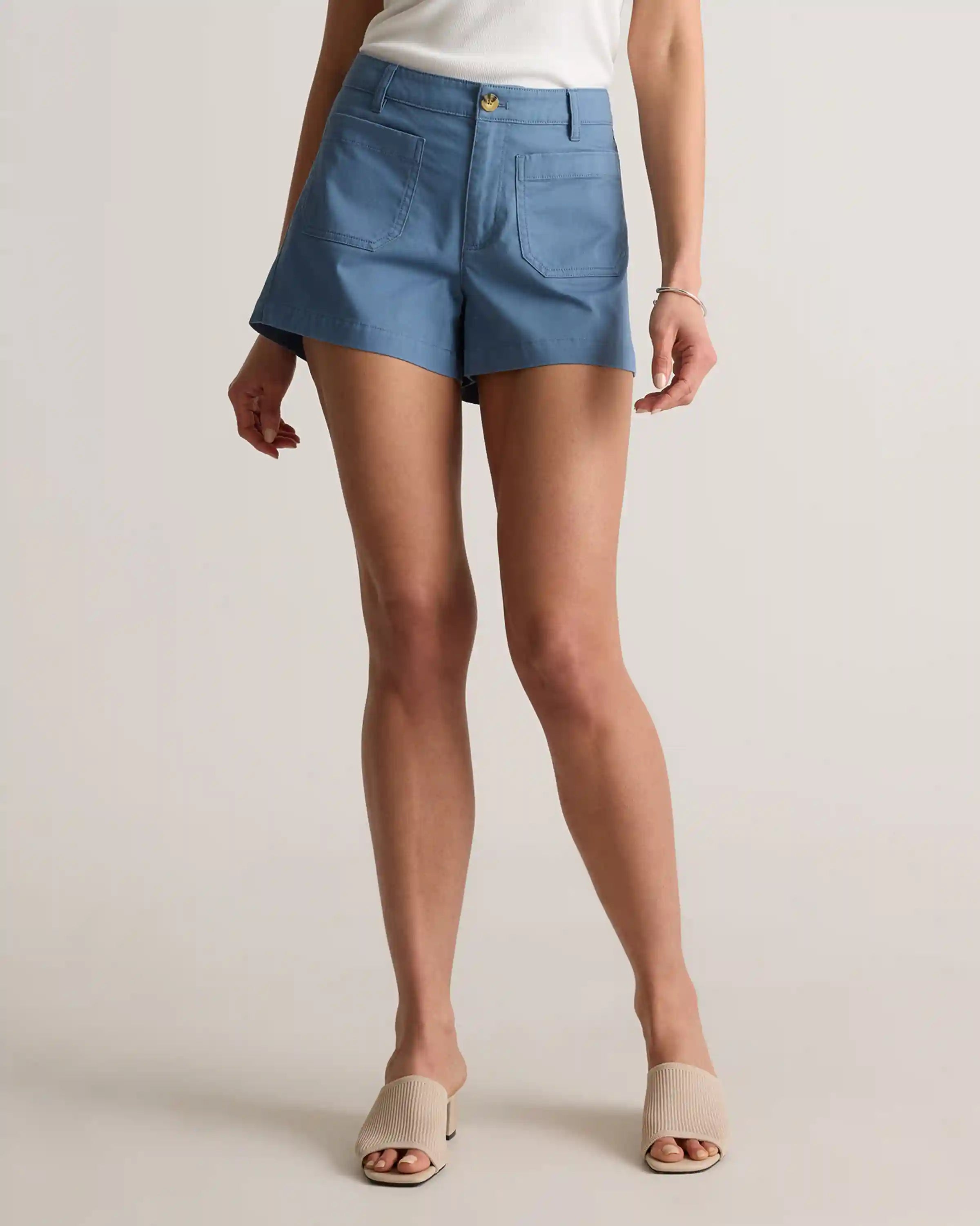 Stretch Cotton Chino Patch Pocket Shorts