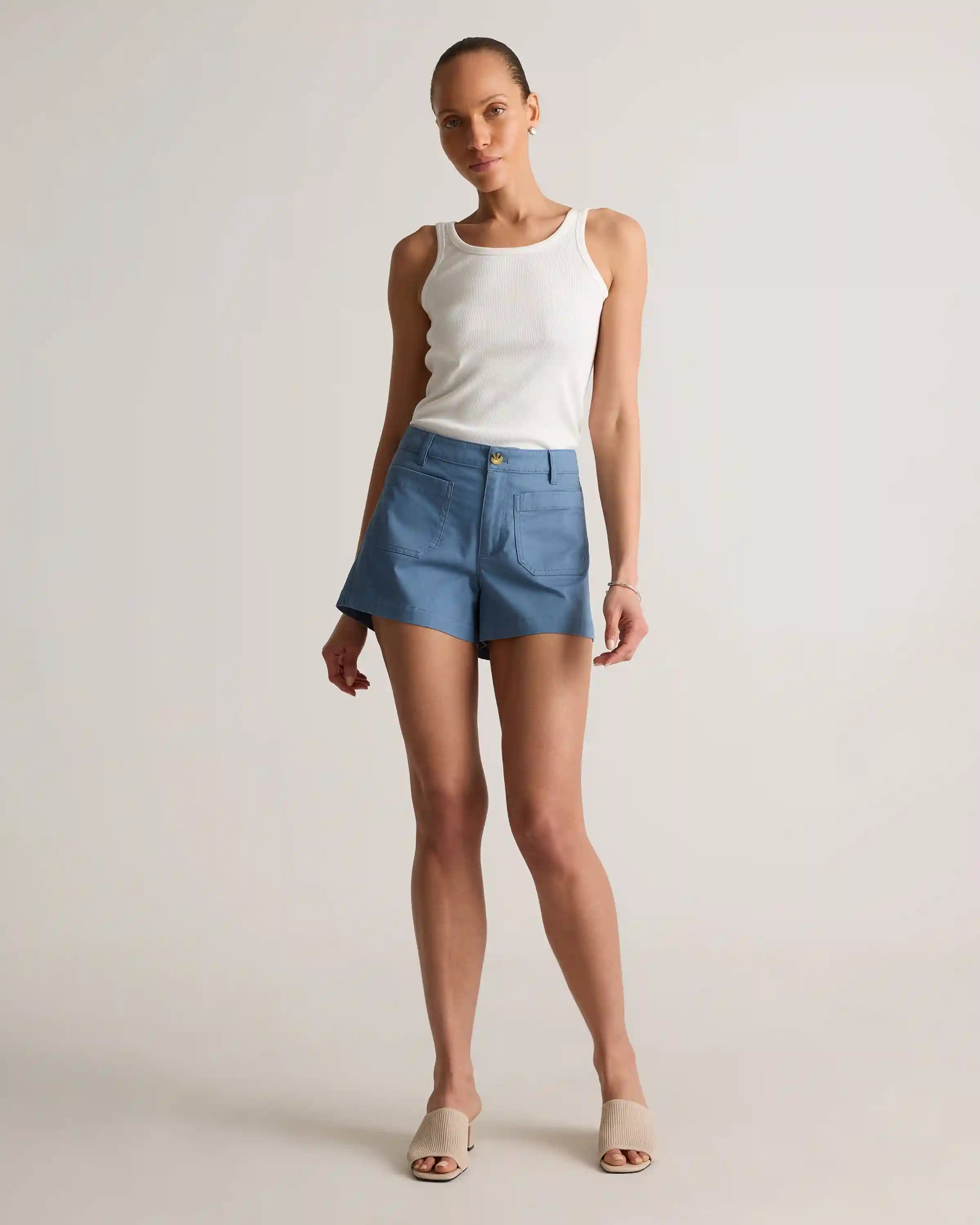 Stretch Cotton Chino Patch Pocket Shorts