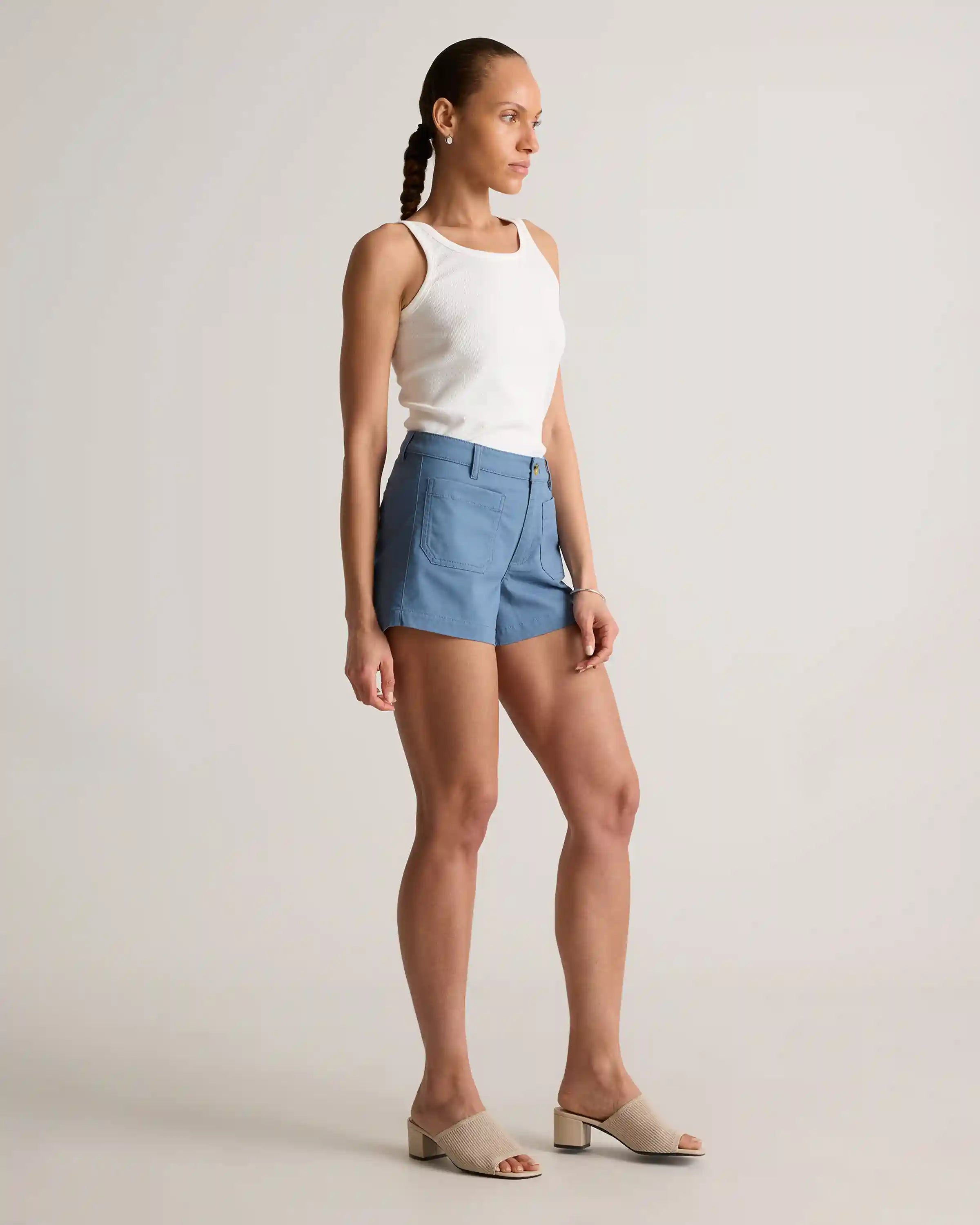 Stretch Cotton Chino Patch Pocket Shorts