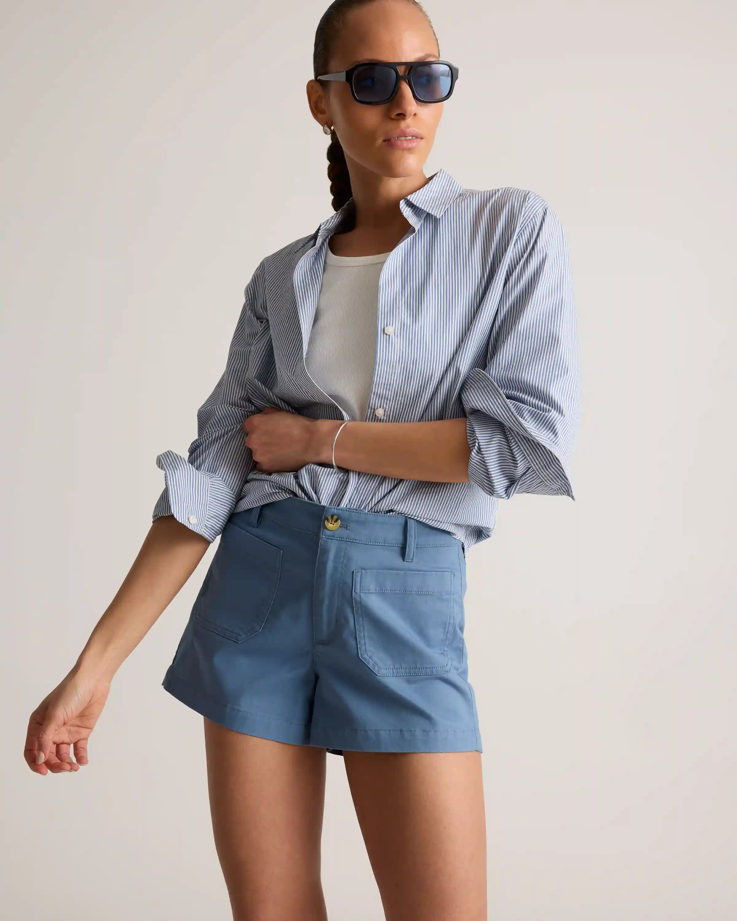 Stretch Cotton Chino Patch Pocket Shorts