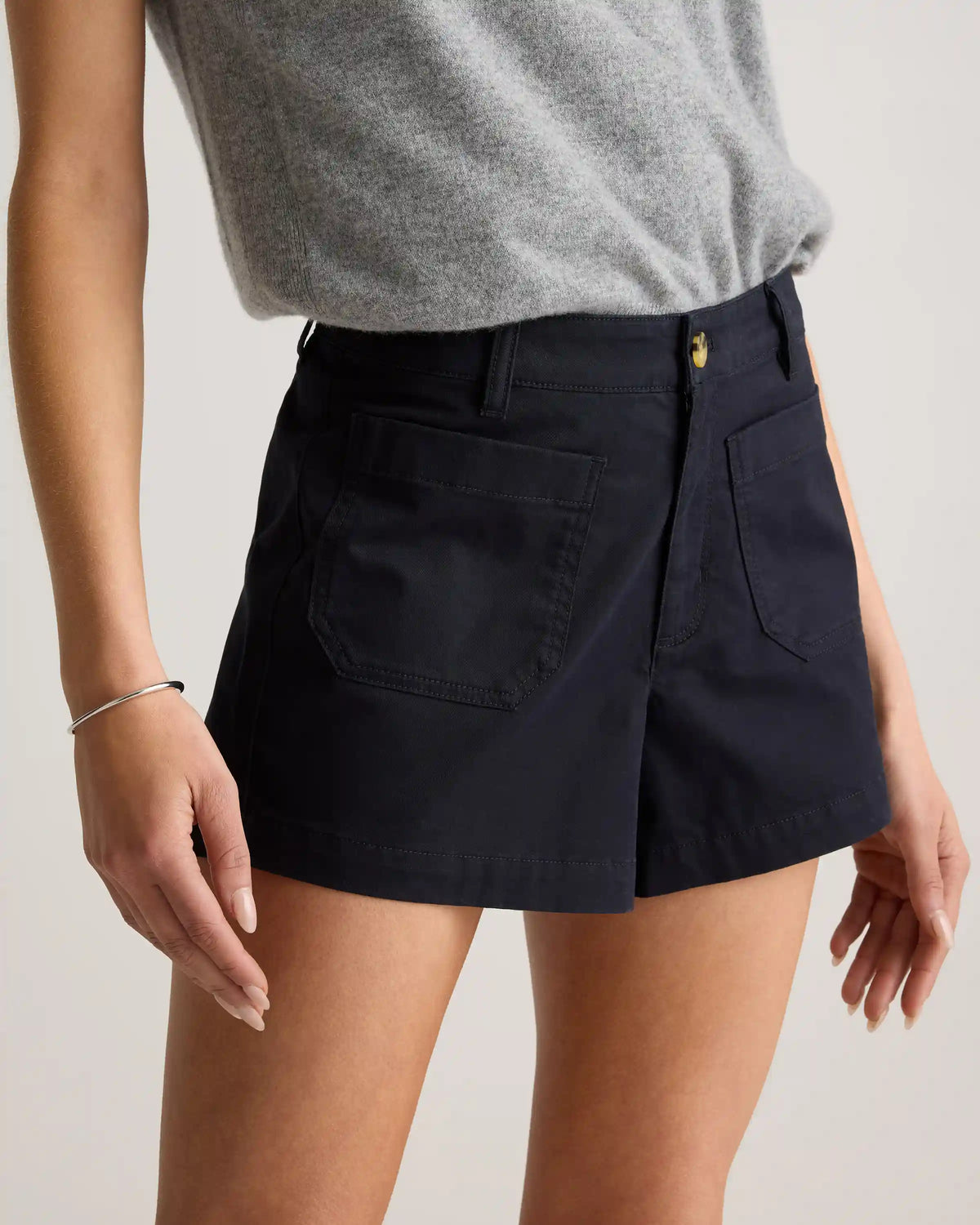 Stretch Cotton Chino Patch Pocket Shorts