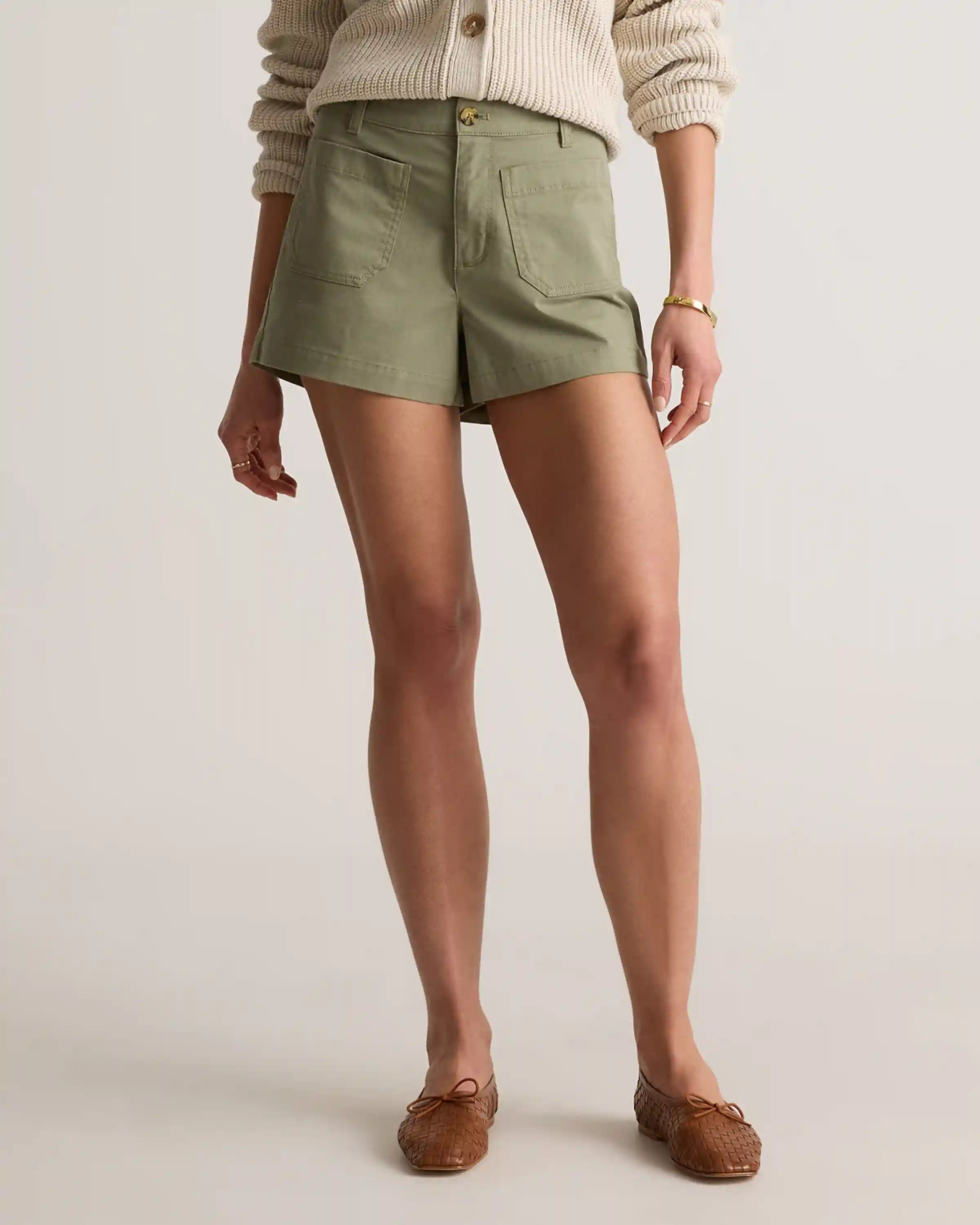 Stretch Cotton Chino Patch Pocket Shorts