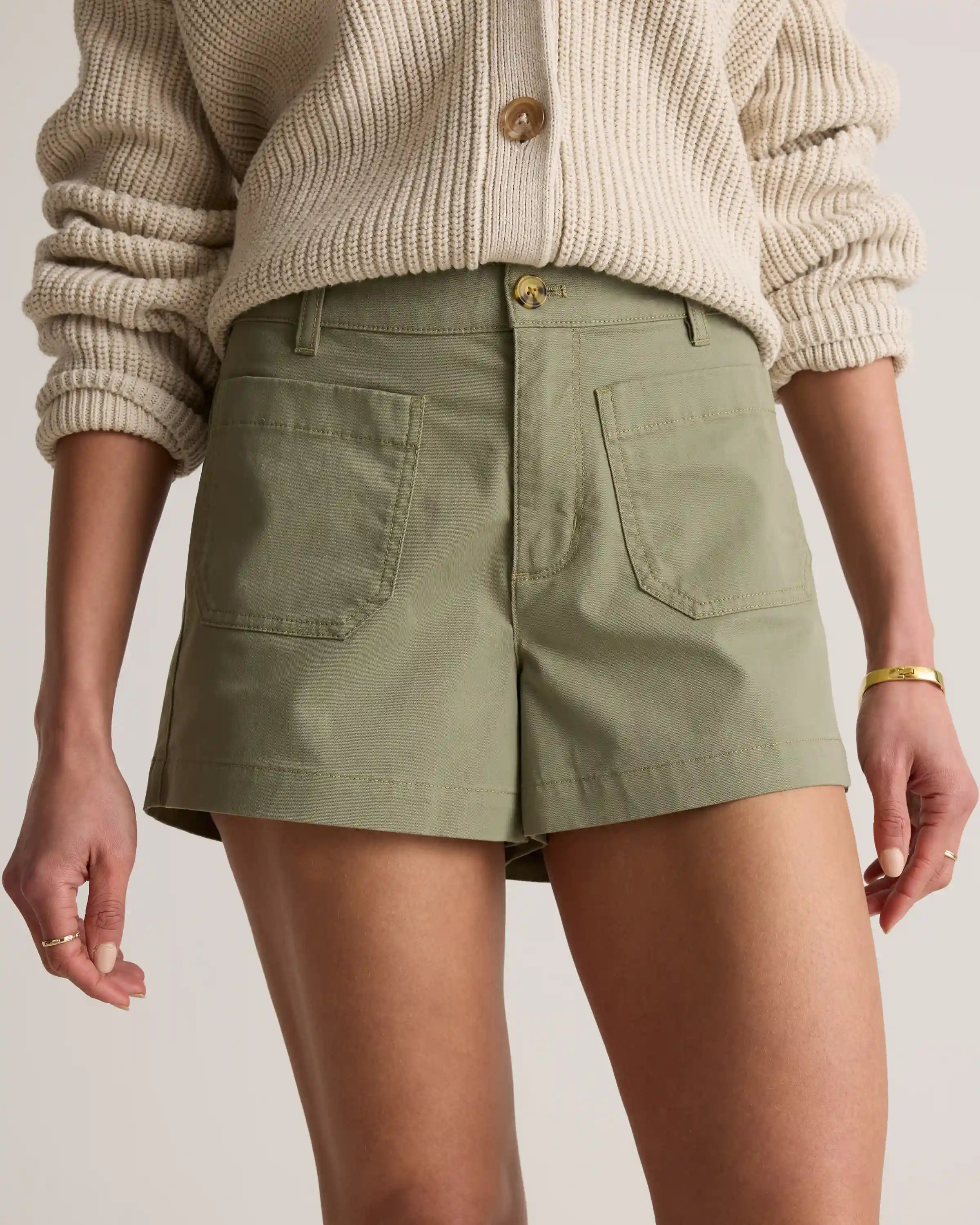 Stretch Cotton Chino Patch Pocket Shorts
