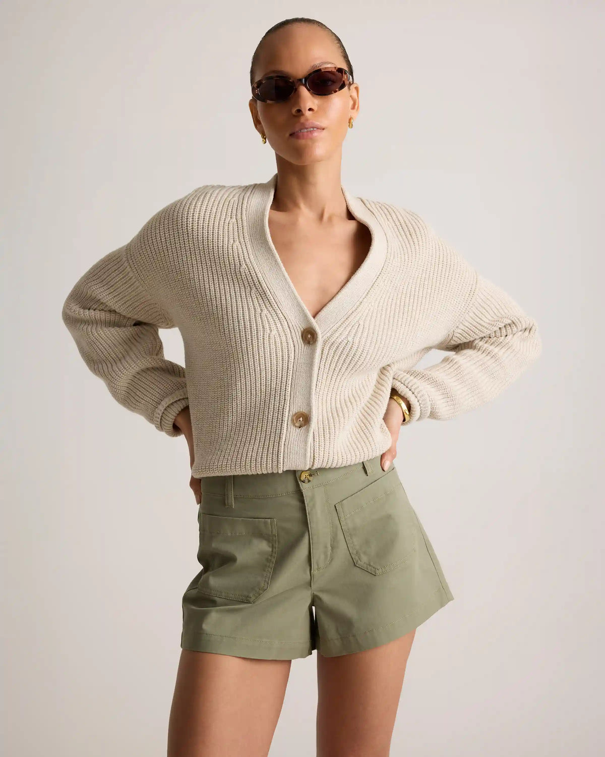 Stretch Cotton Chino Patch Pocket Shorts