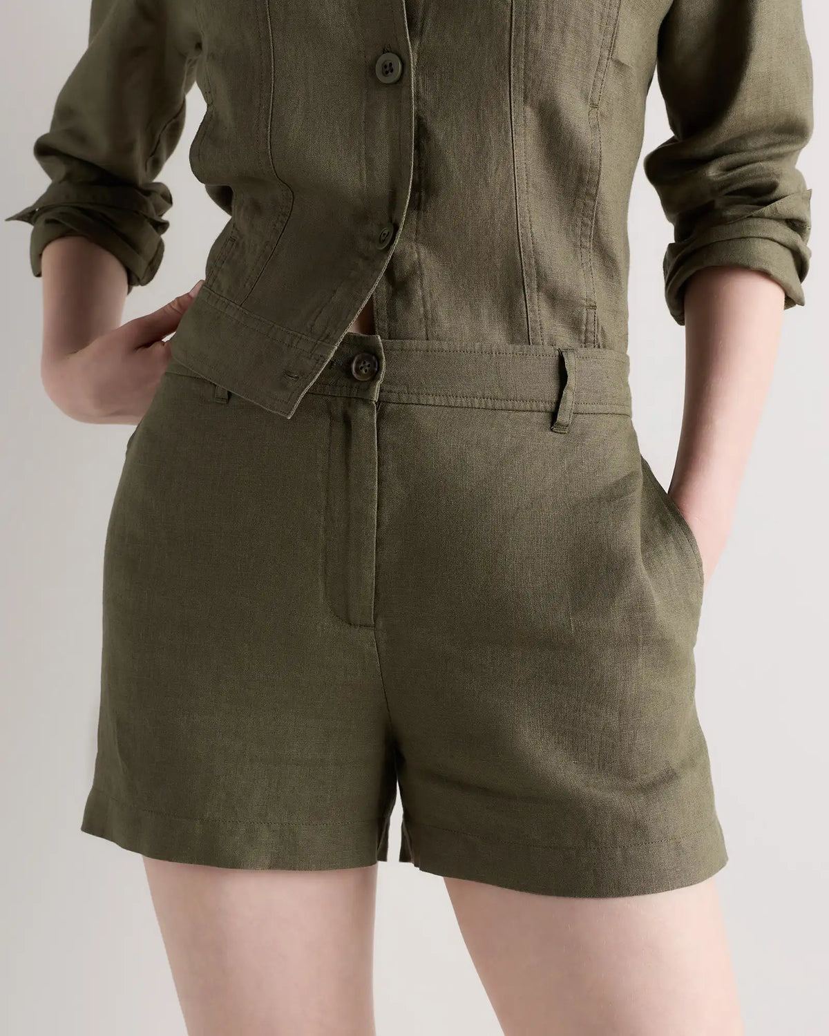 100% European Linen Trouser Shorts