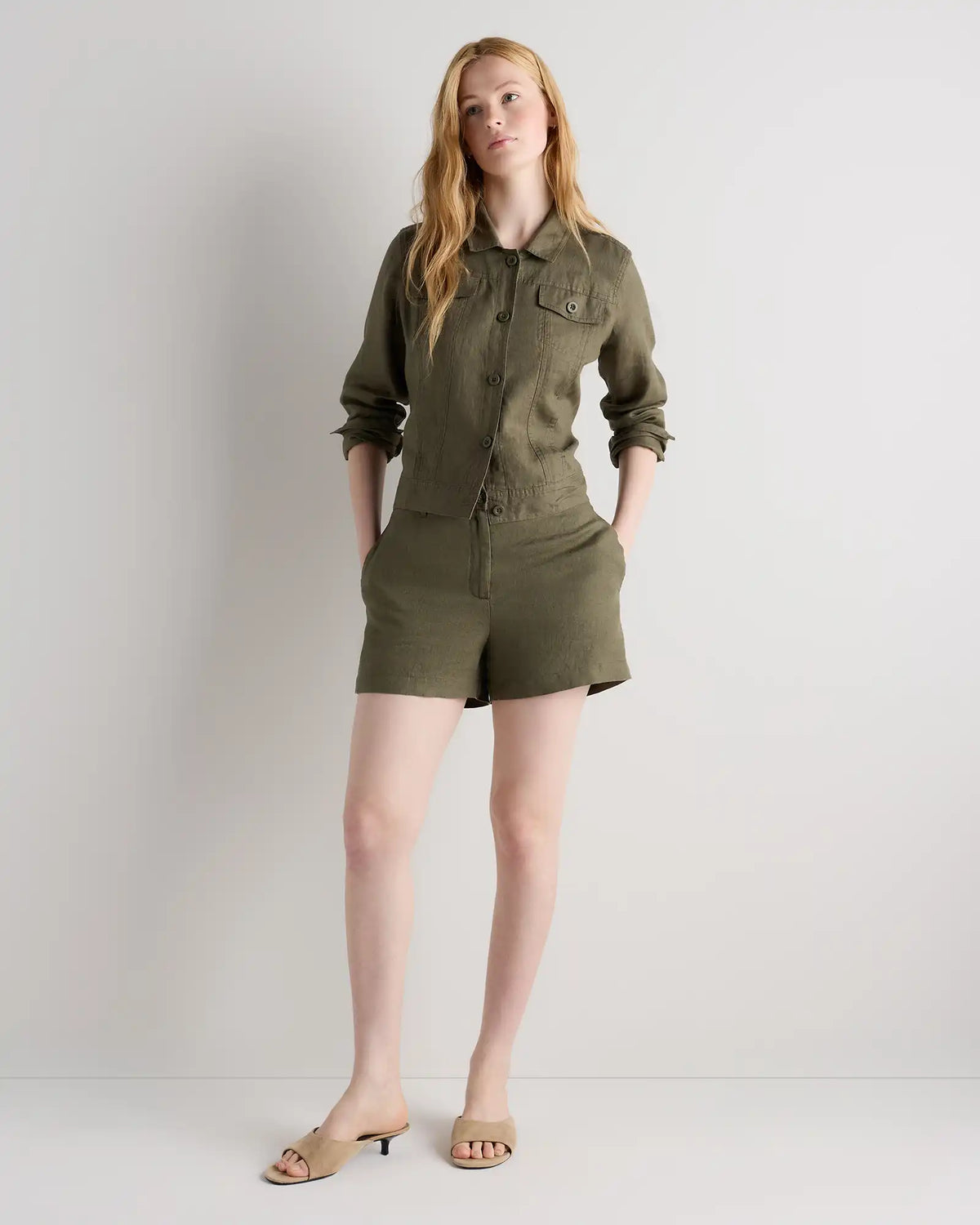 100% European Linen Trouser Shorts