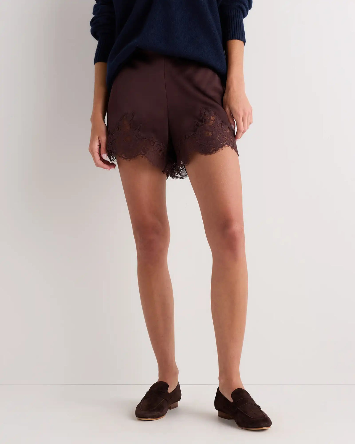 100% Washable Silk Lace Shorts