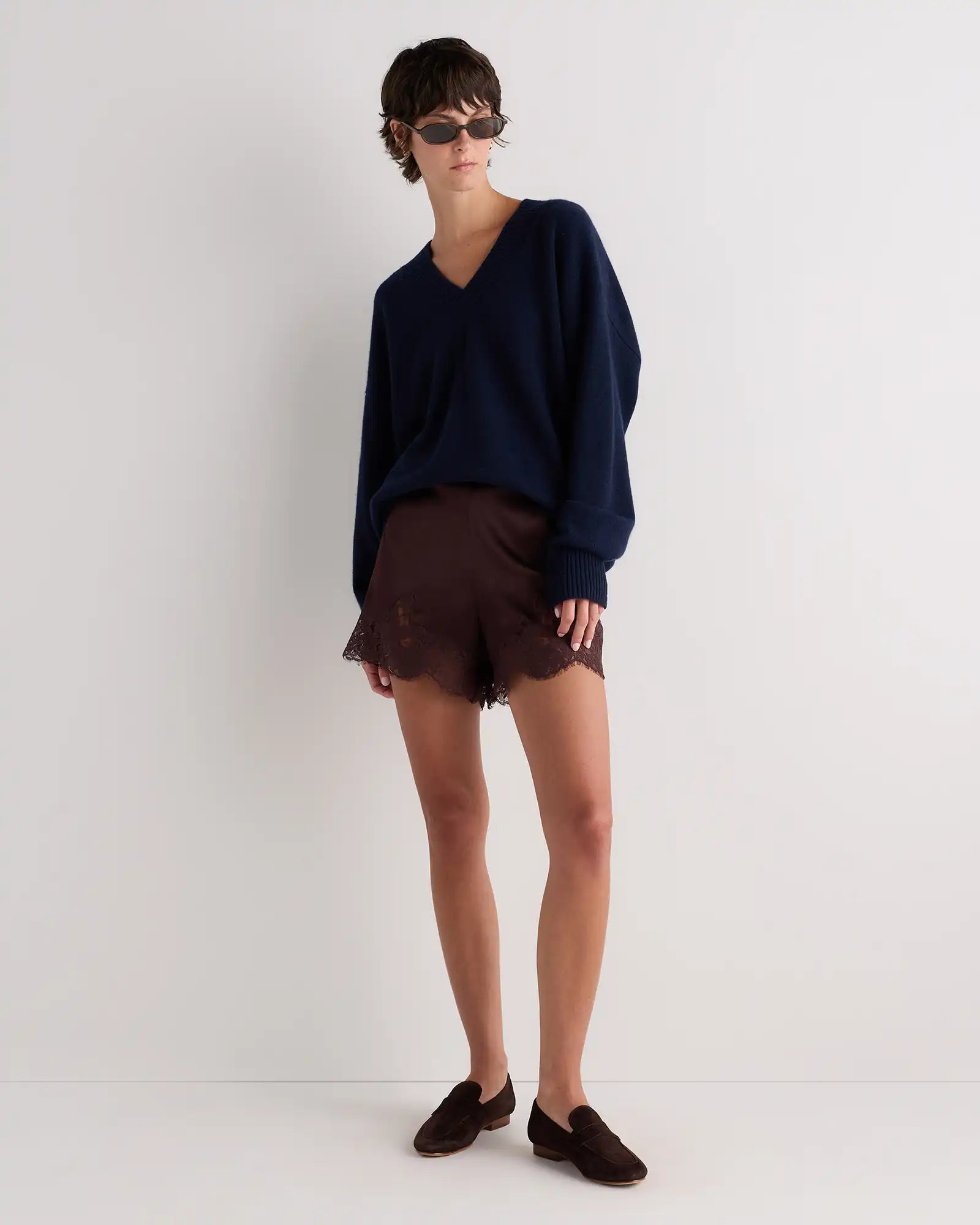 100% Washable Silk Lace Shorts
