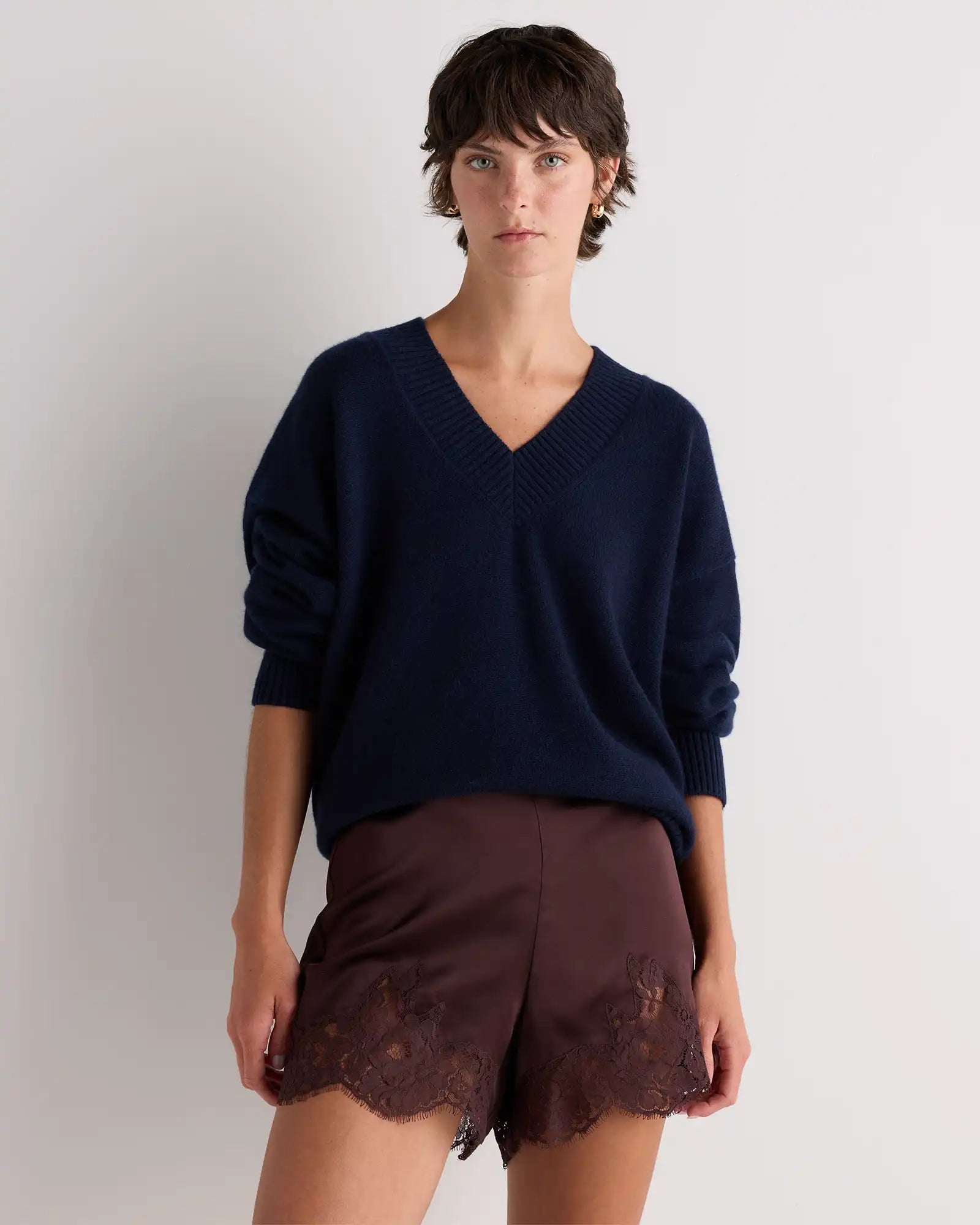 100% Washable Silk Lace Shorts