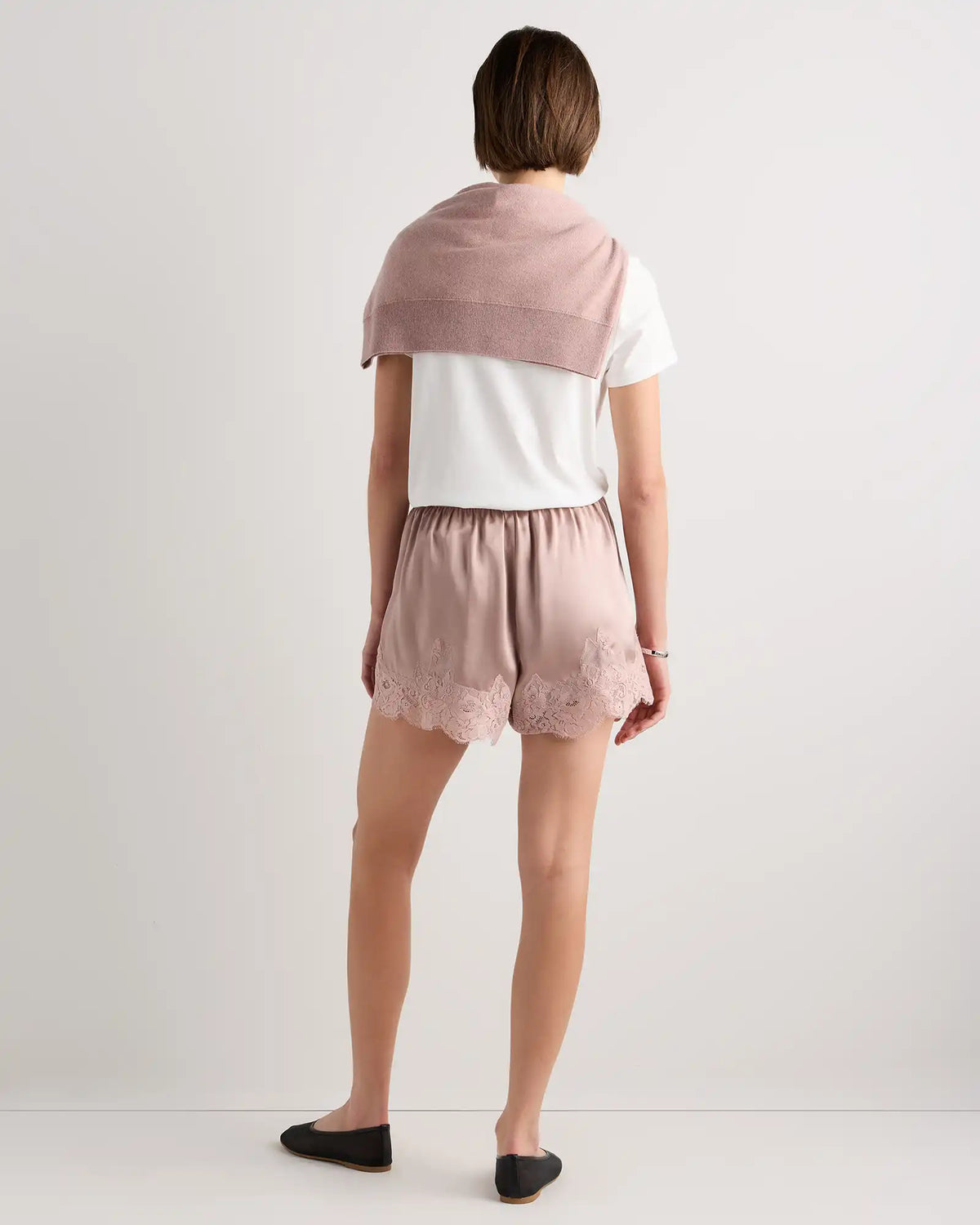 100% Washable Silk Lace Shorts