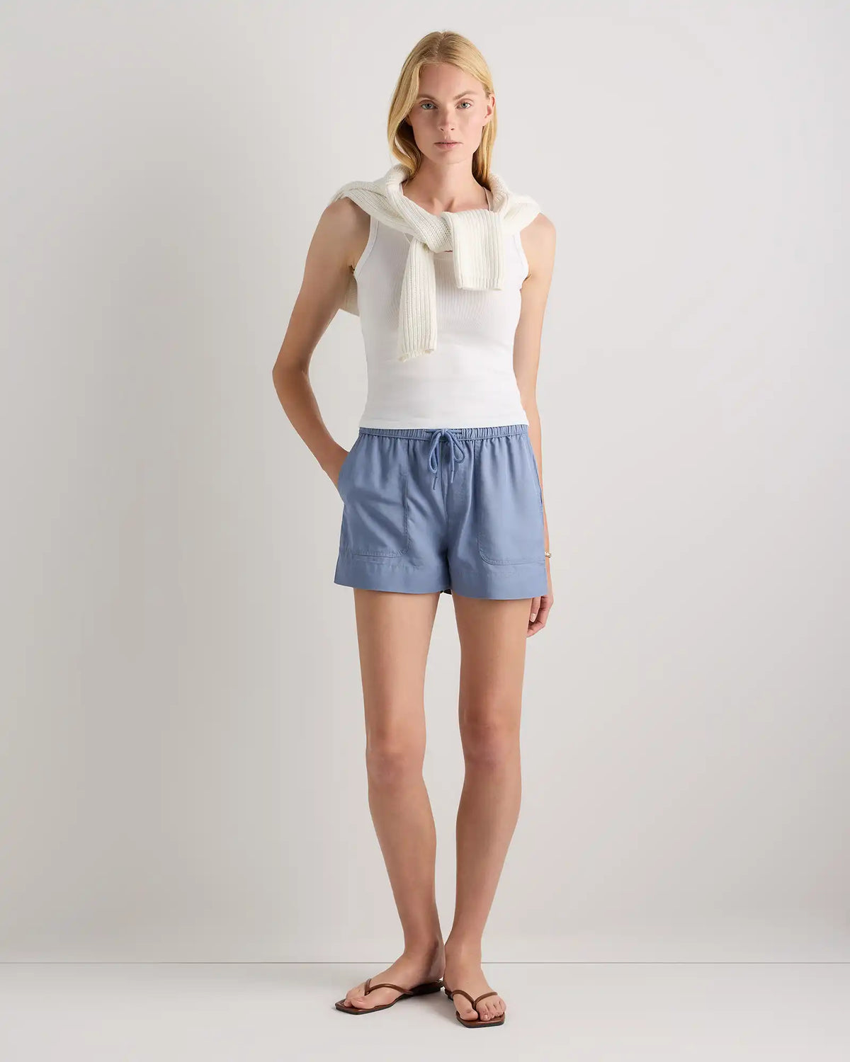 Vintage Wash Tencel Utility Shorts
