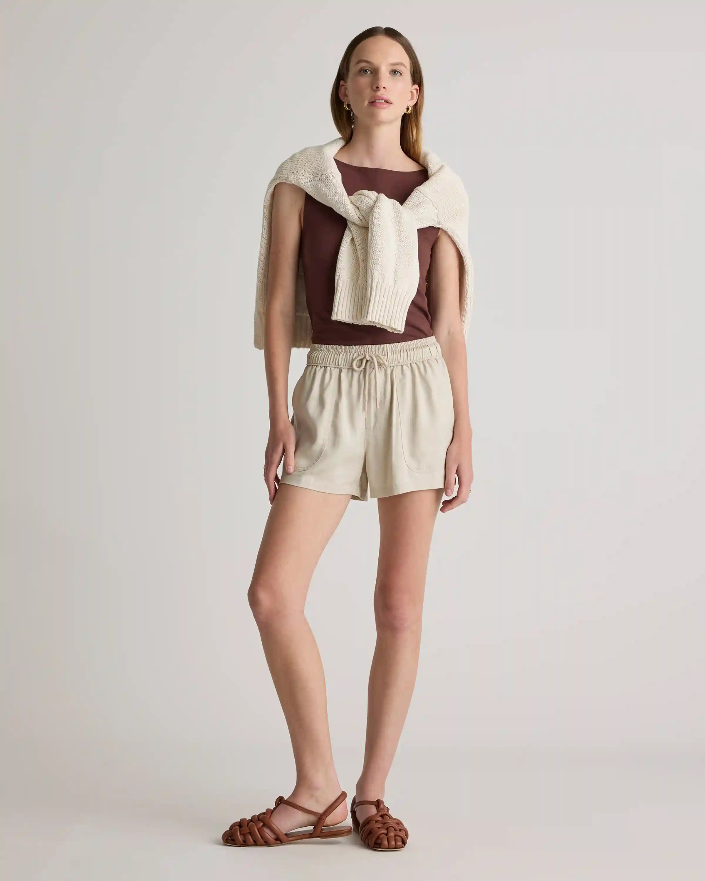 Vintage Wash Tencel Utility Shorts