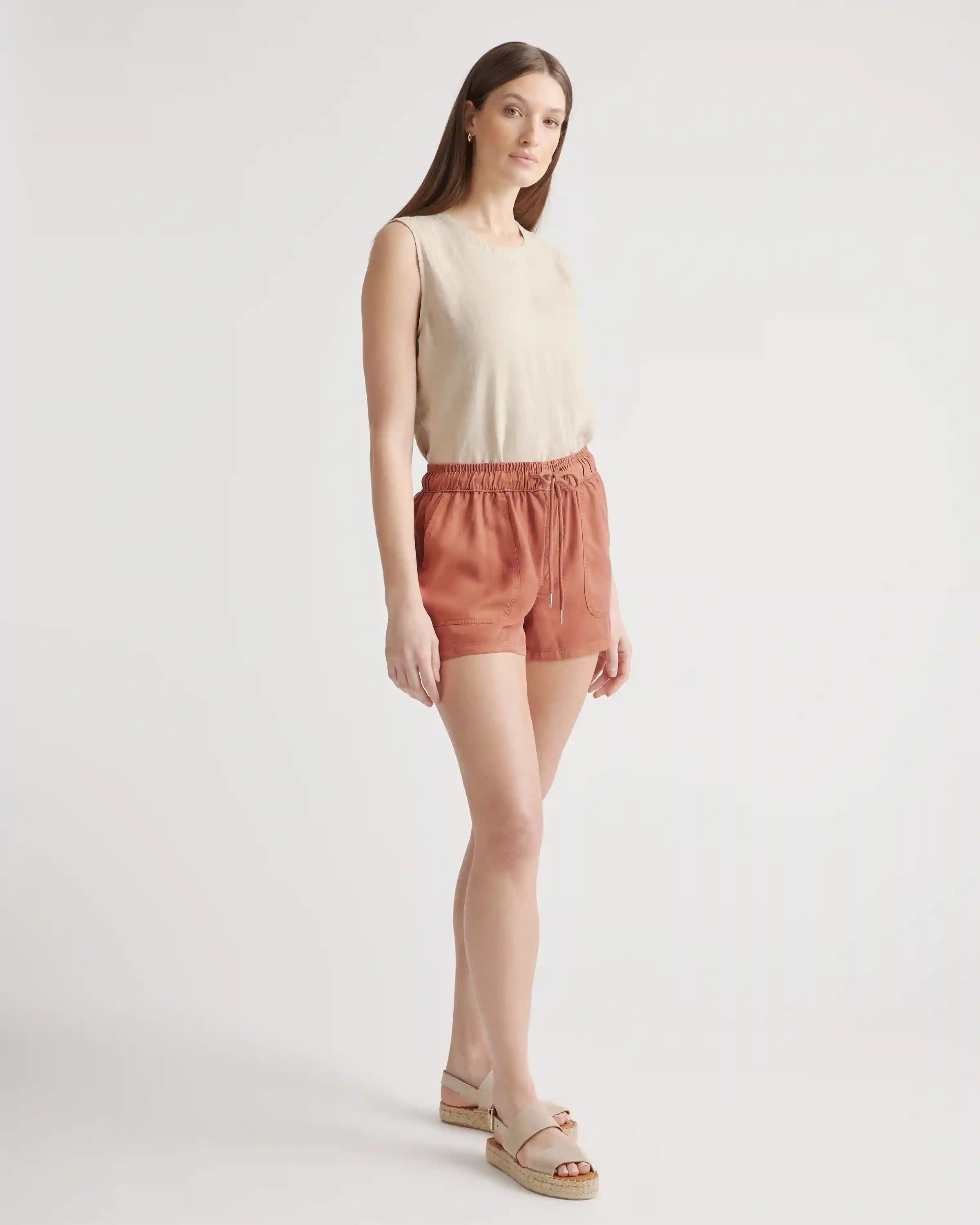Vintage Wash Tencel Utility Shorts