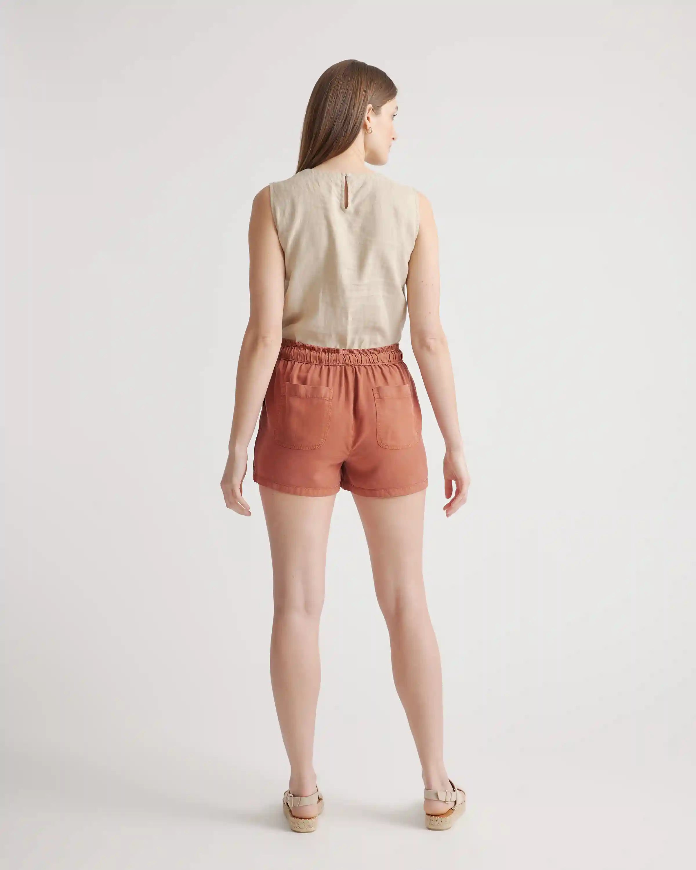 Vintage Wash Tencel Utility Shorts