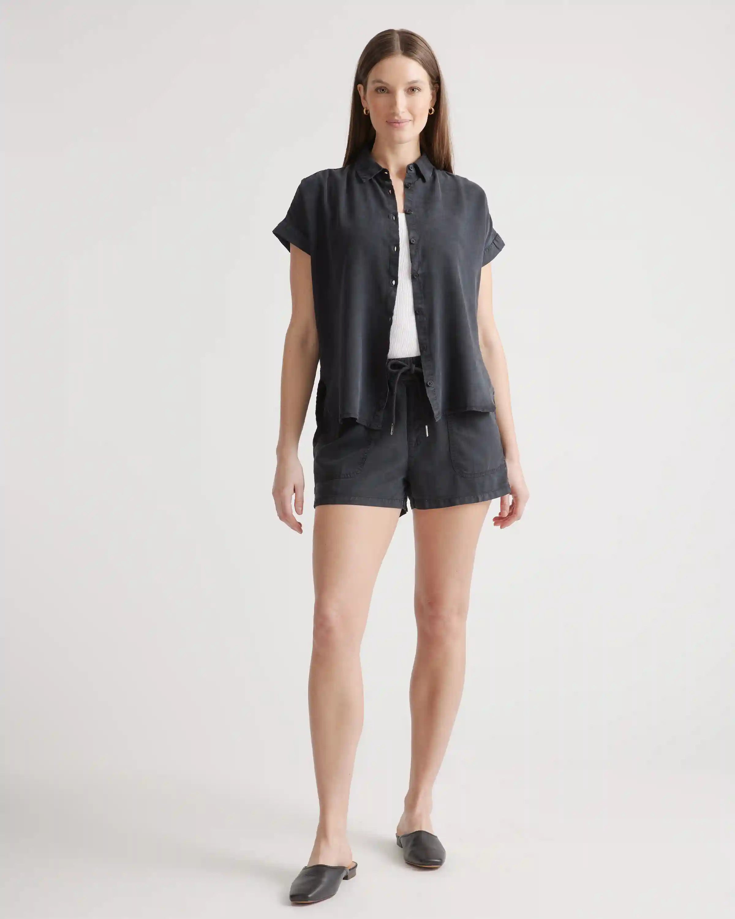 Vintage Wash Tencel Utility Shorts