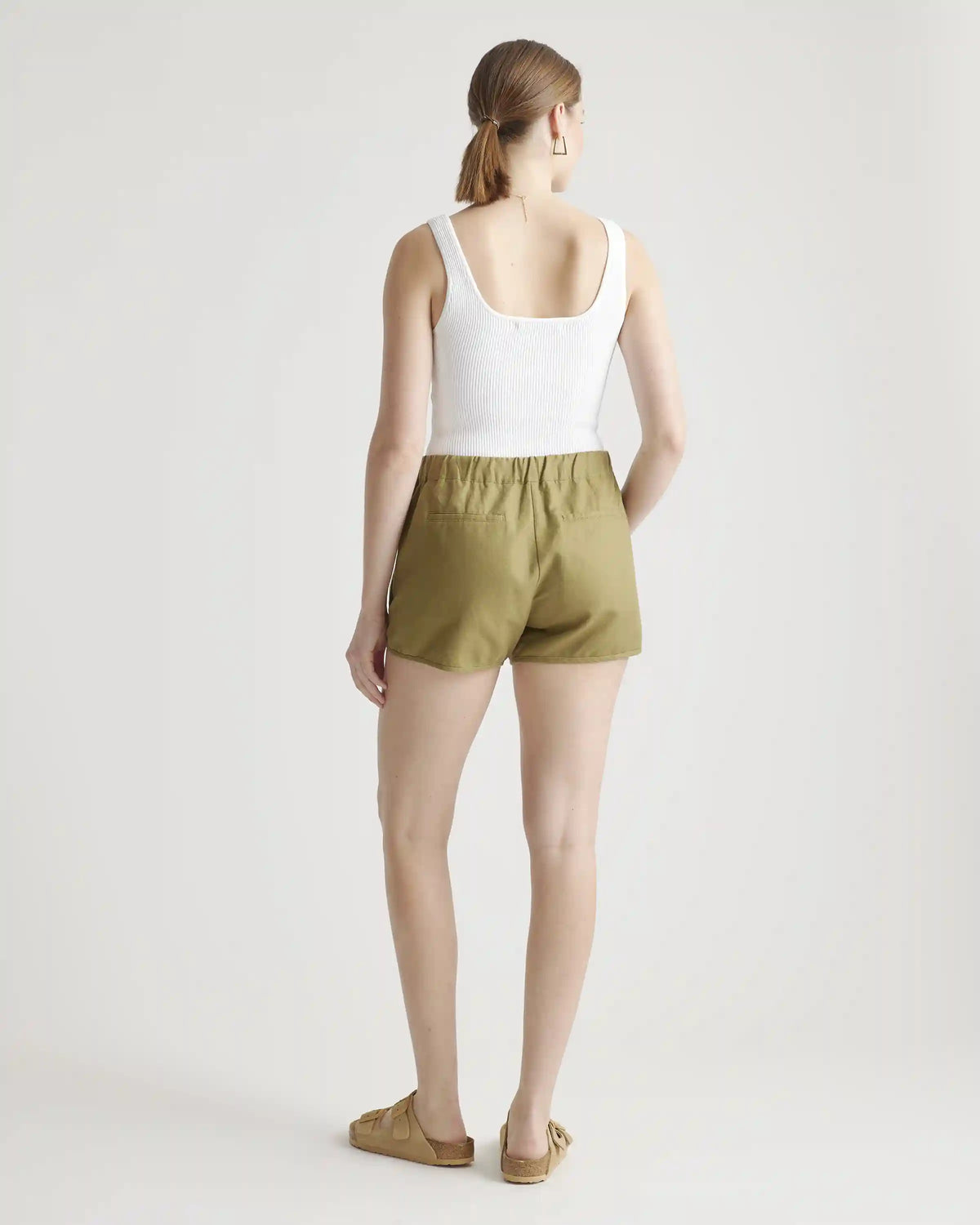 Cotton Linen Twill Pull On Shorts