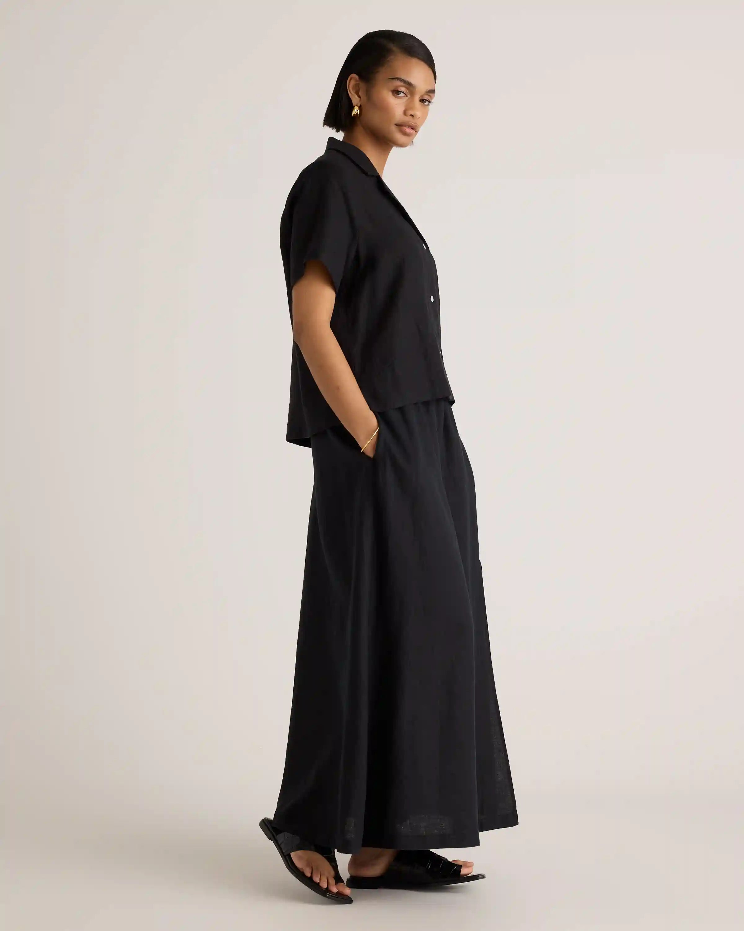 100% European Linen Maxi Skirt