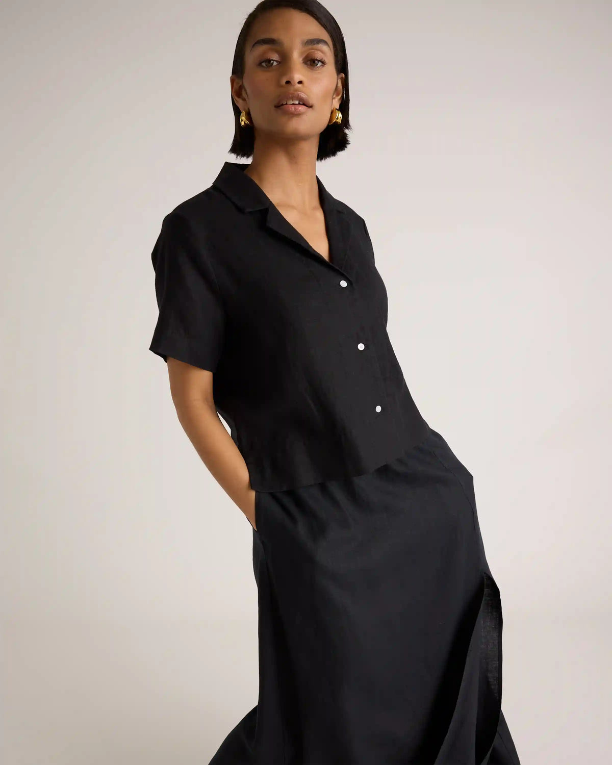 100% European Linen Maxi Skirt