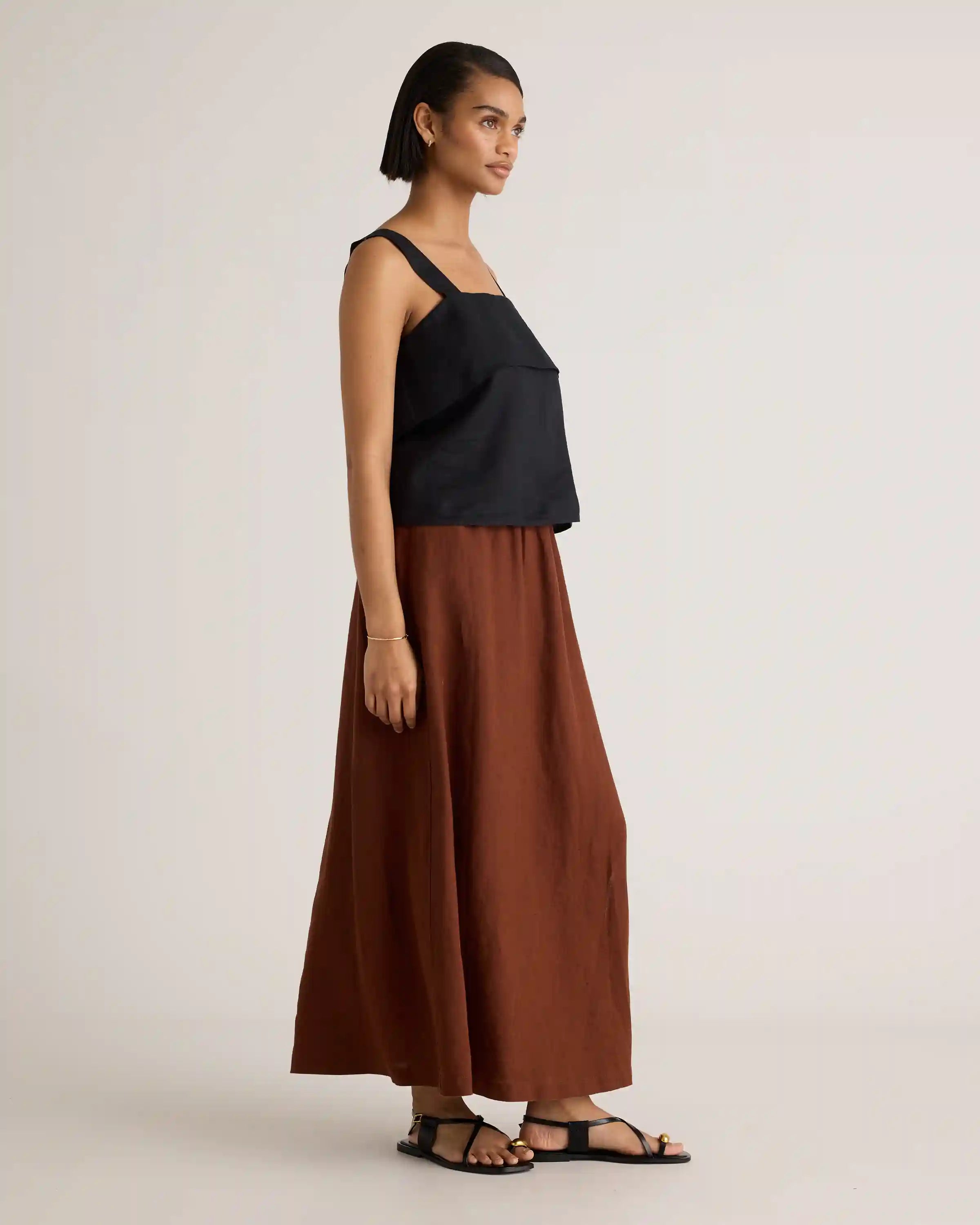100% European Linen Maxi Skirt