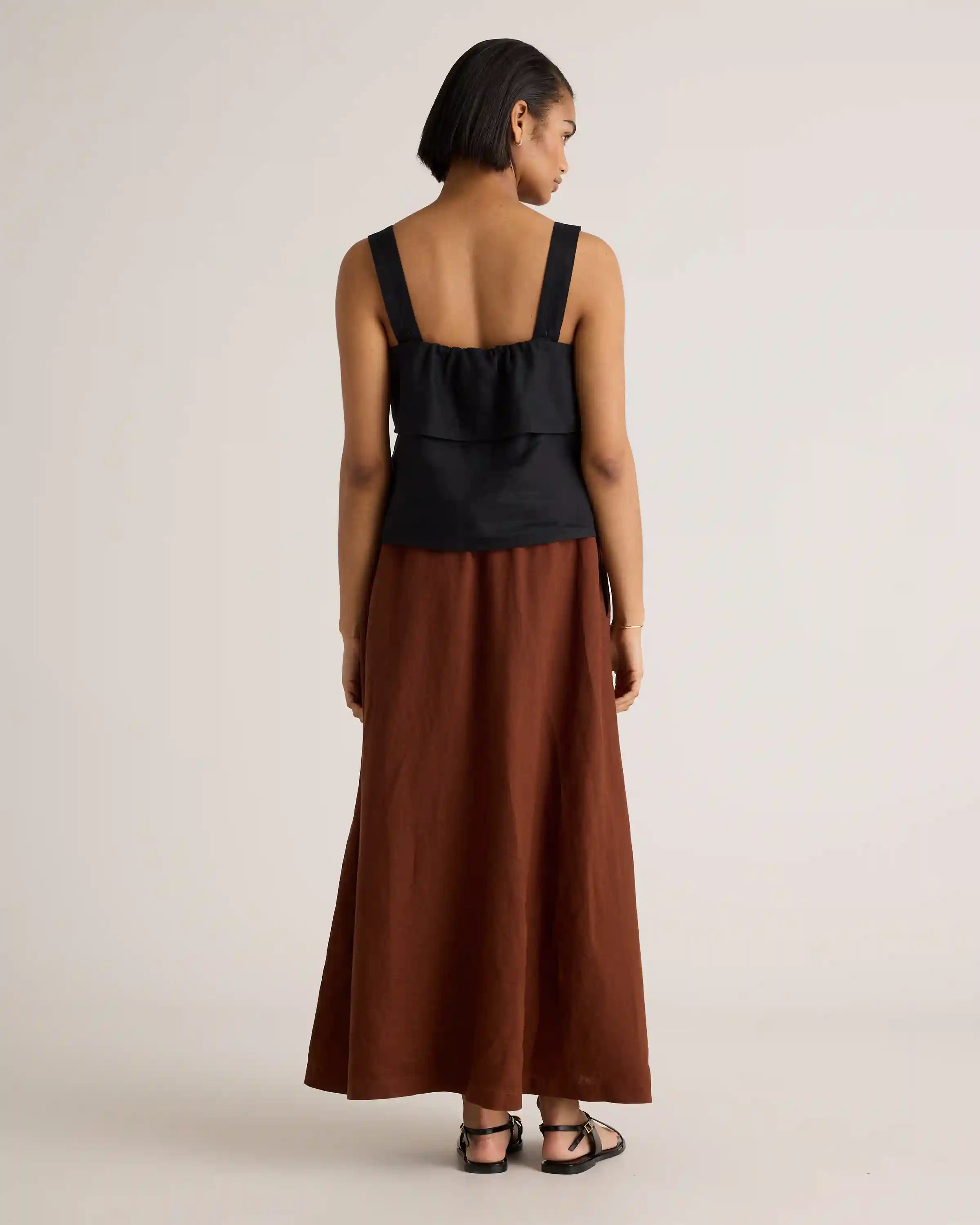 100% European Linen Maxi Skirt