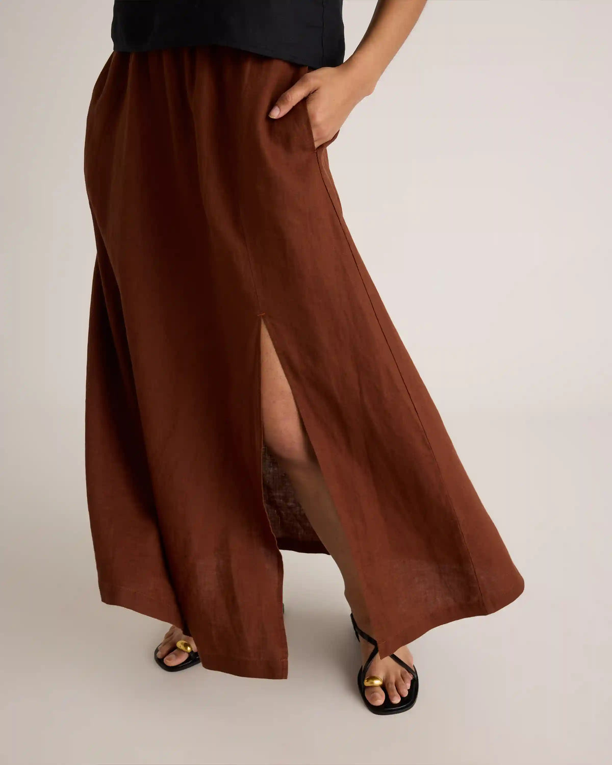 100% European Linen Maxi Skirt