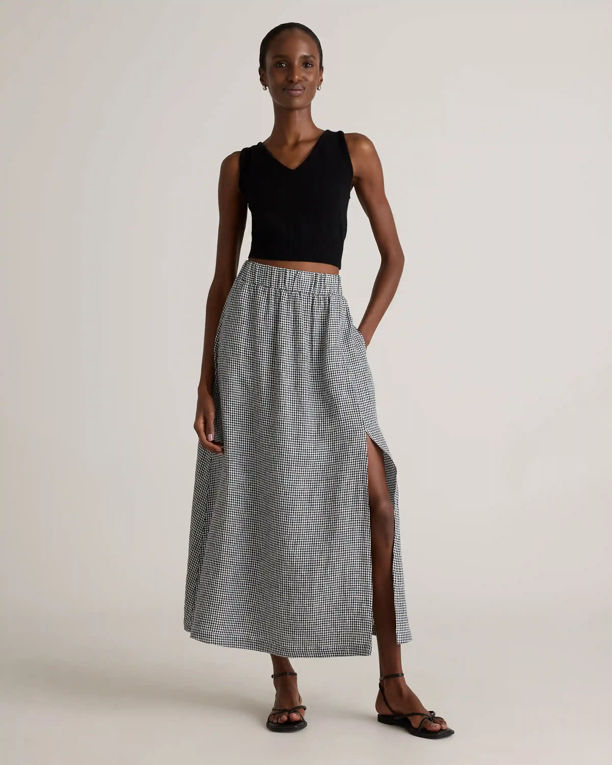 100% European Linen Maxi Skirt