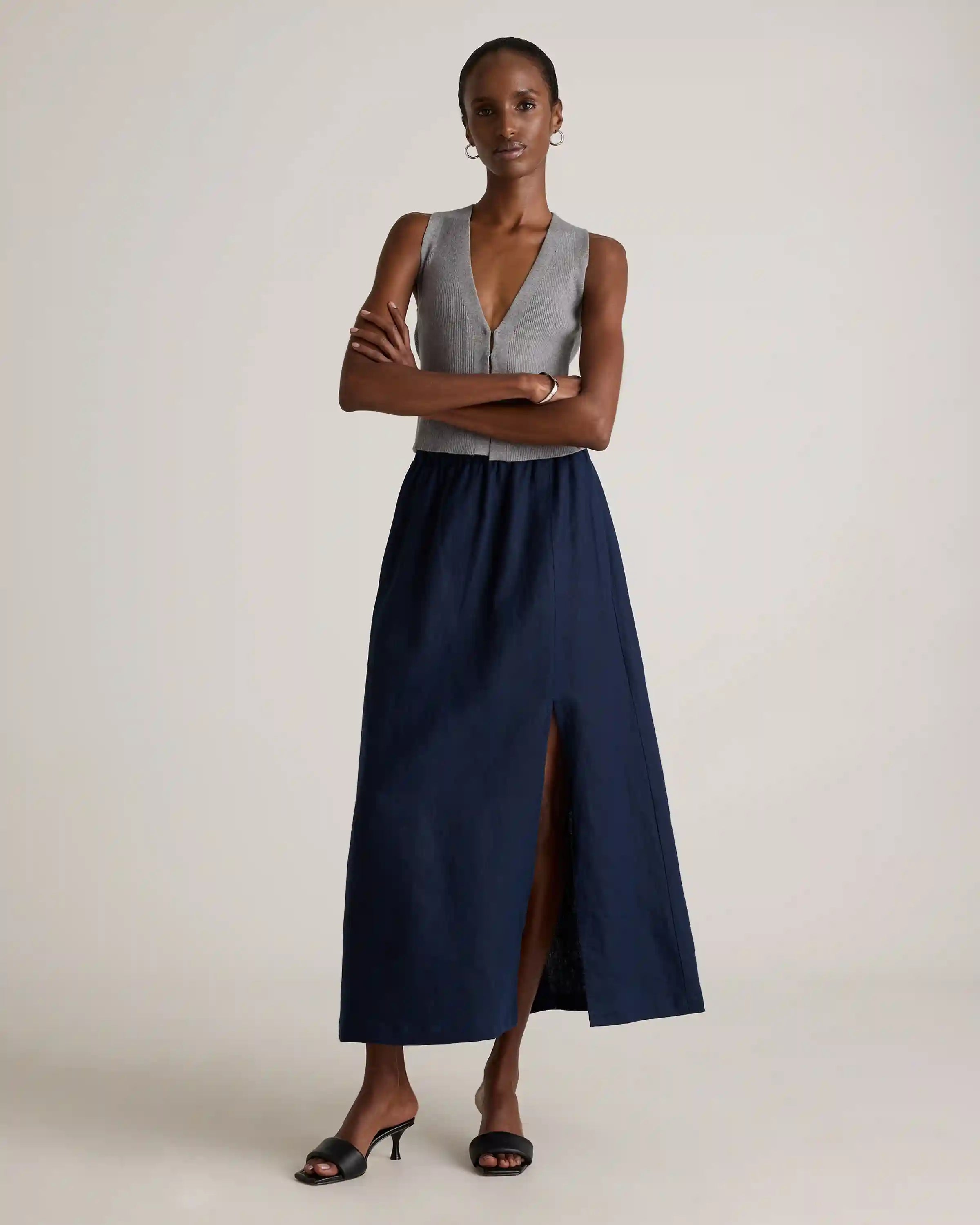 100% European Linen Maxi Skirt