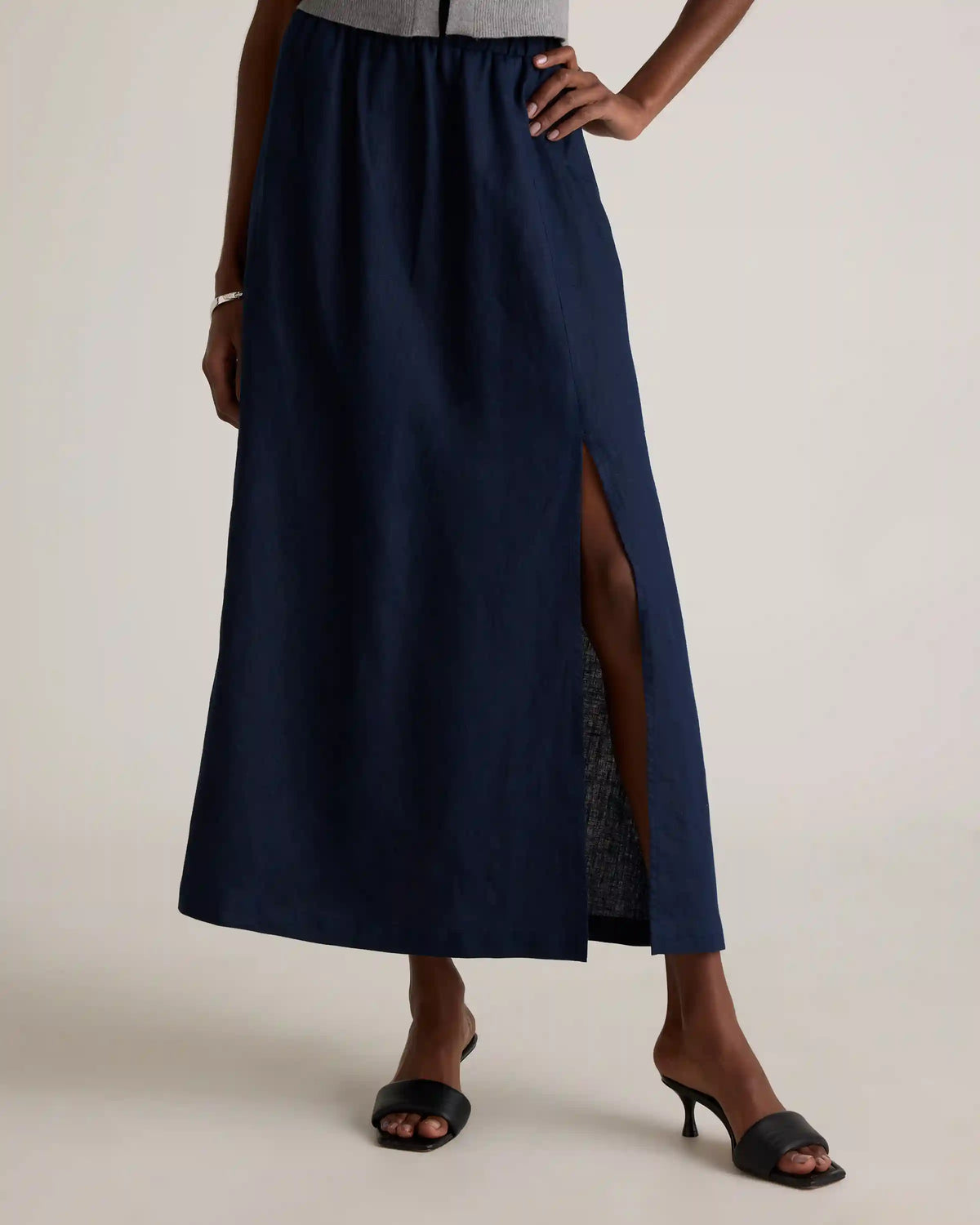 100% European Linen Maxi Skirt