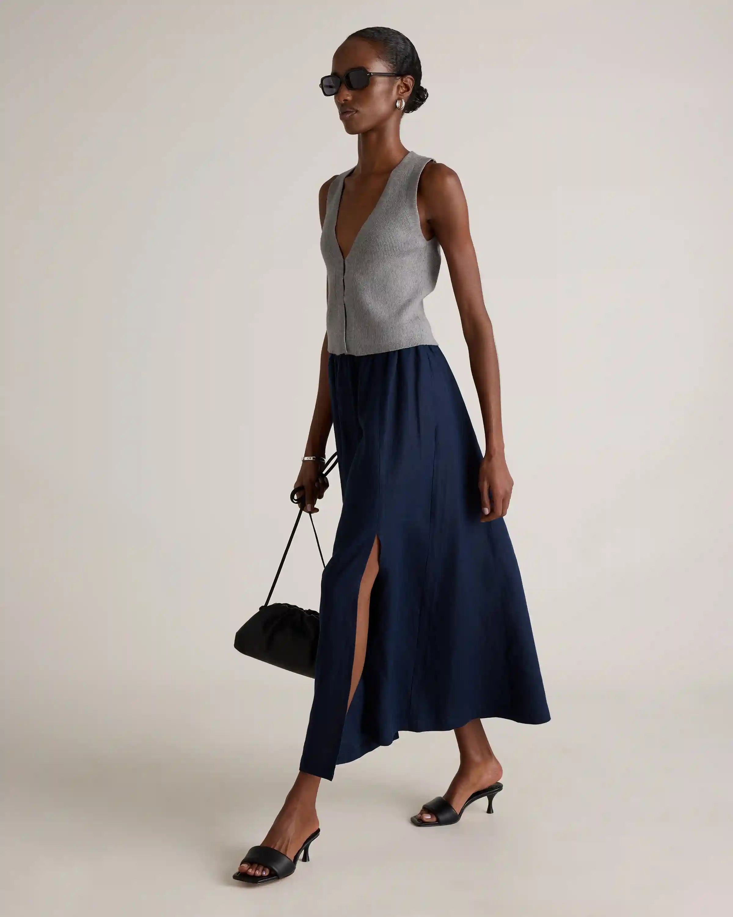 100% European Linen Maxi Skirt