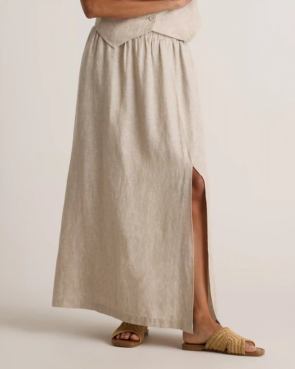 100% European Linen Maxi Skirt