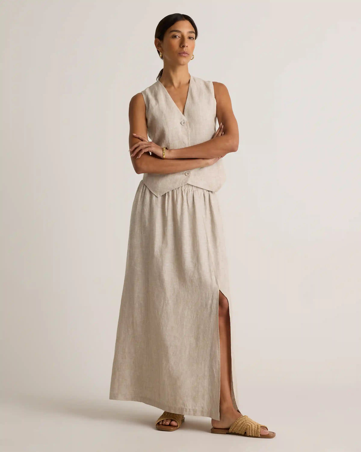 100% European Linen Maxi Skirt