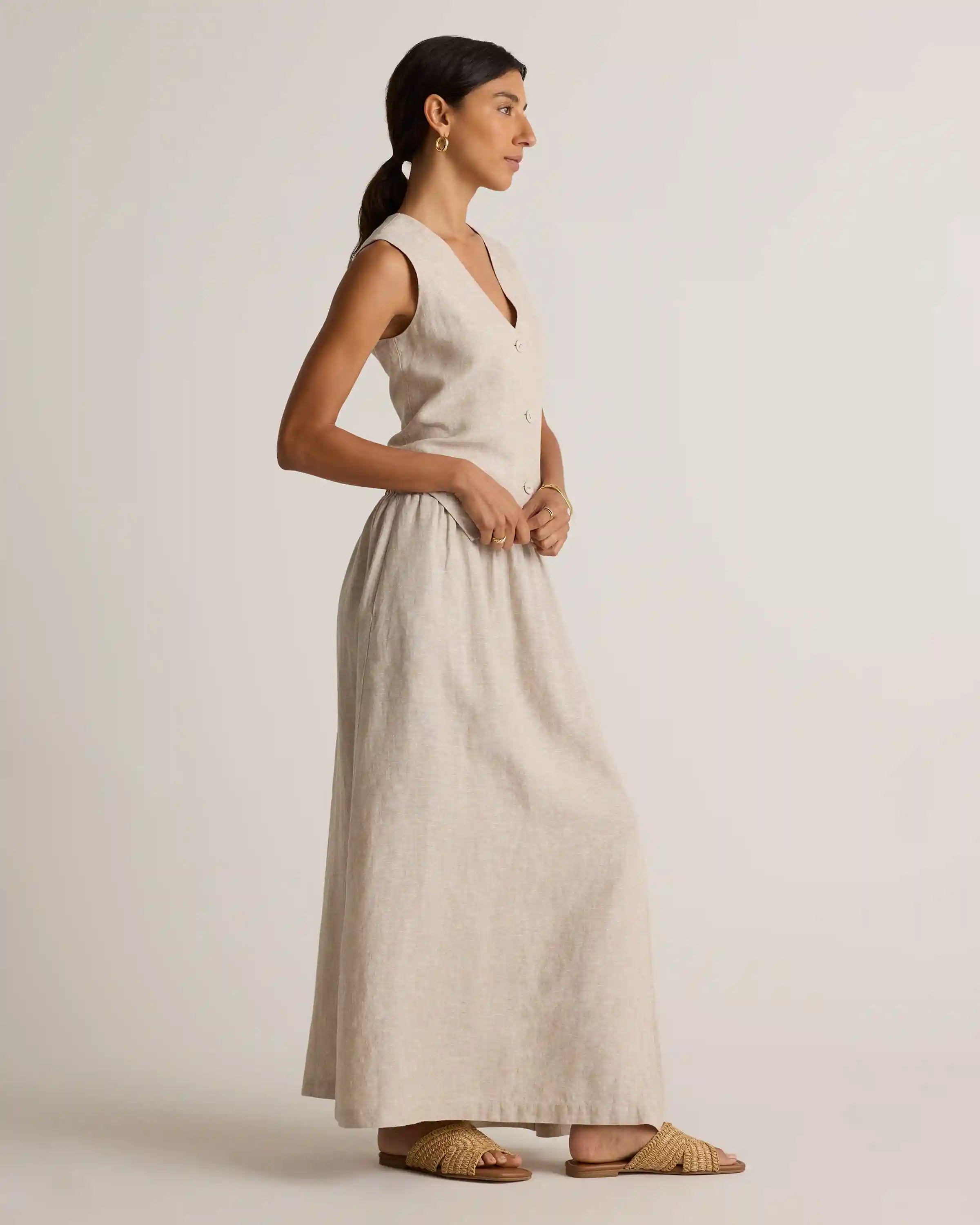 100% European Linen Maxi Skirt