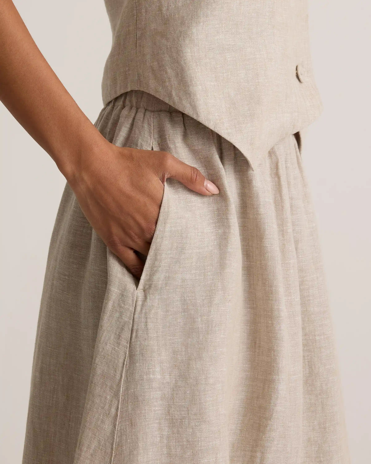 100% European Linen Maxi Skirt
