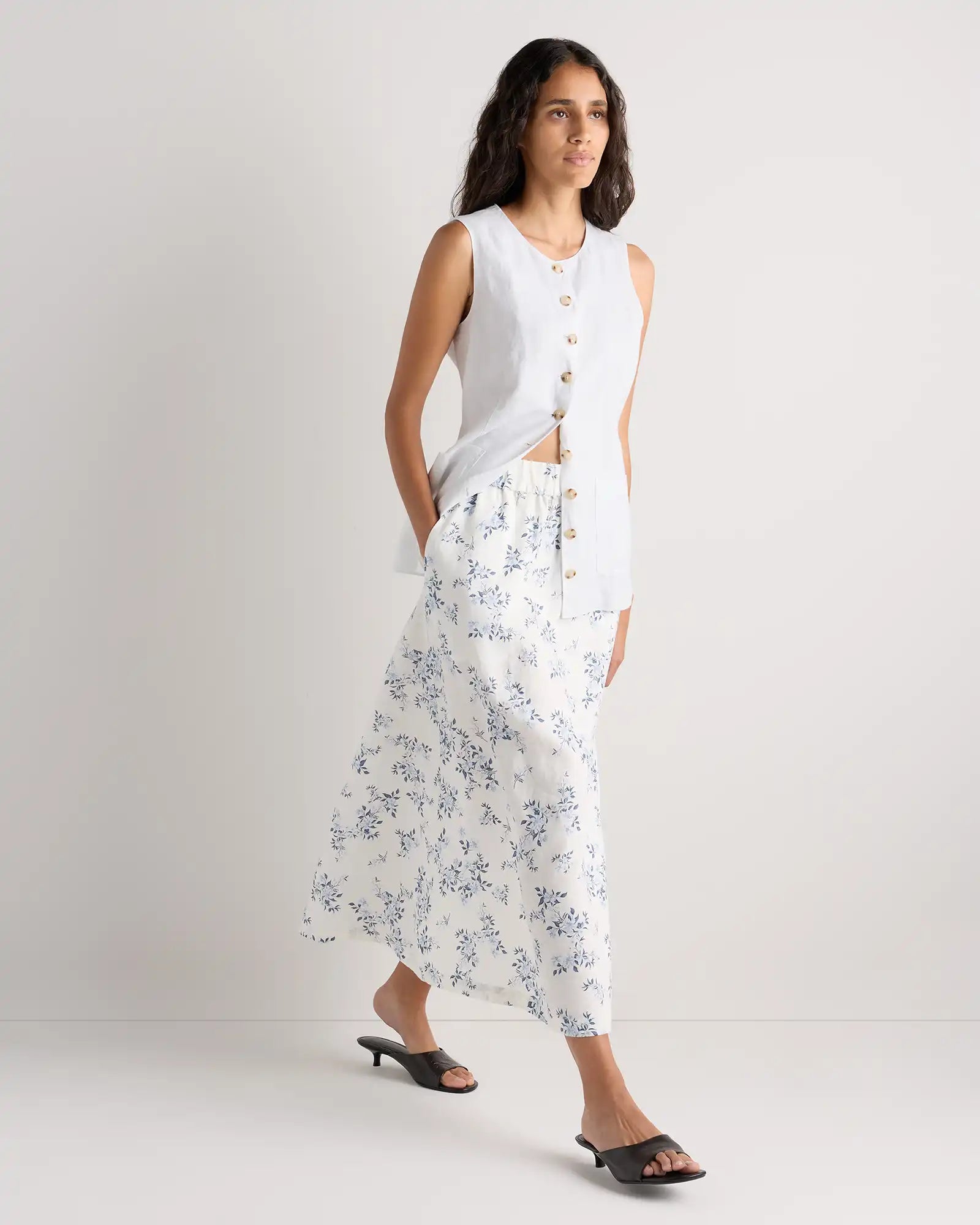 100% European Linen Maxi Skirt