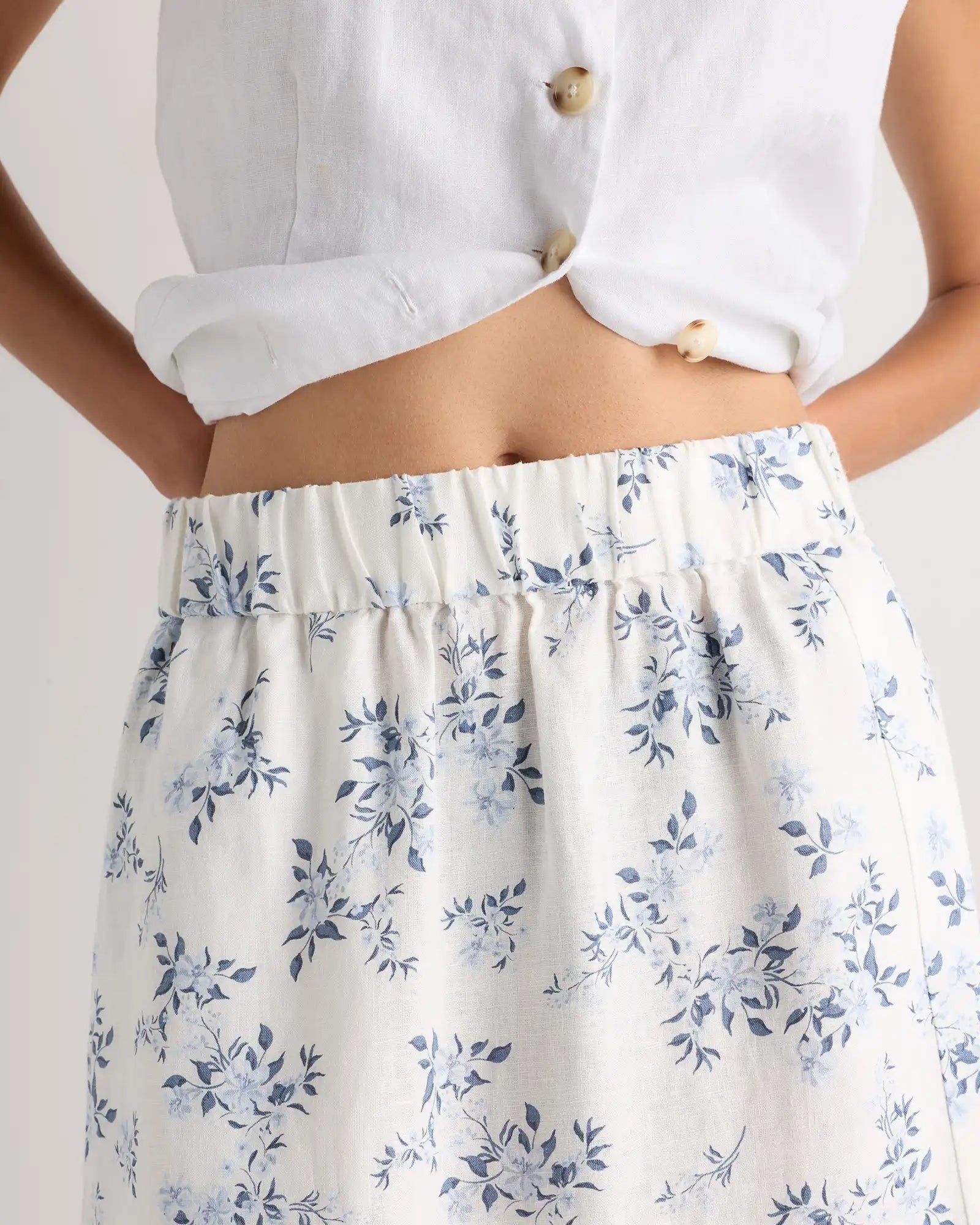 100% European Linen Maxi Skirt