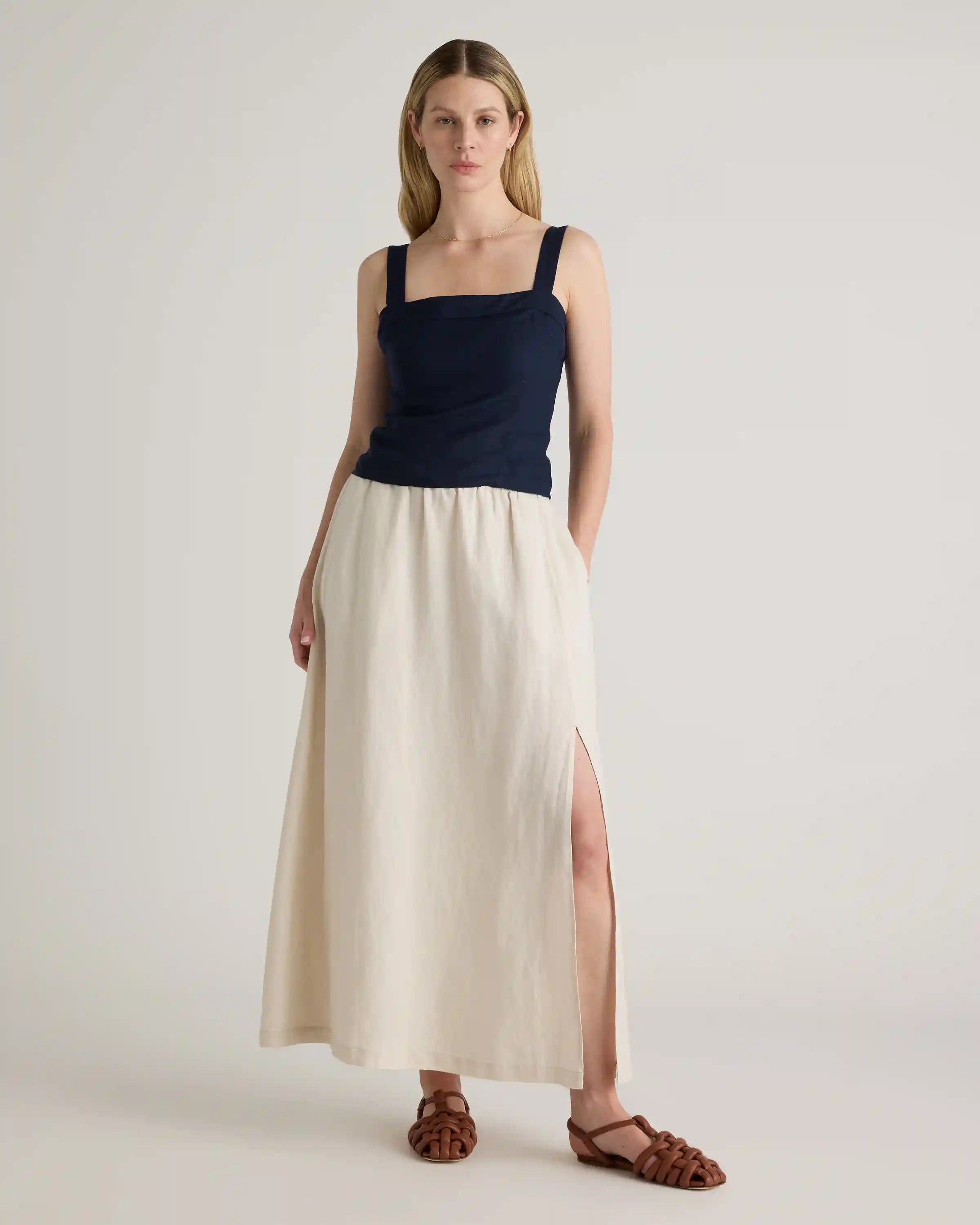 100% European Linen Maxi Skirt