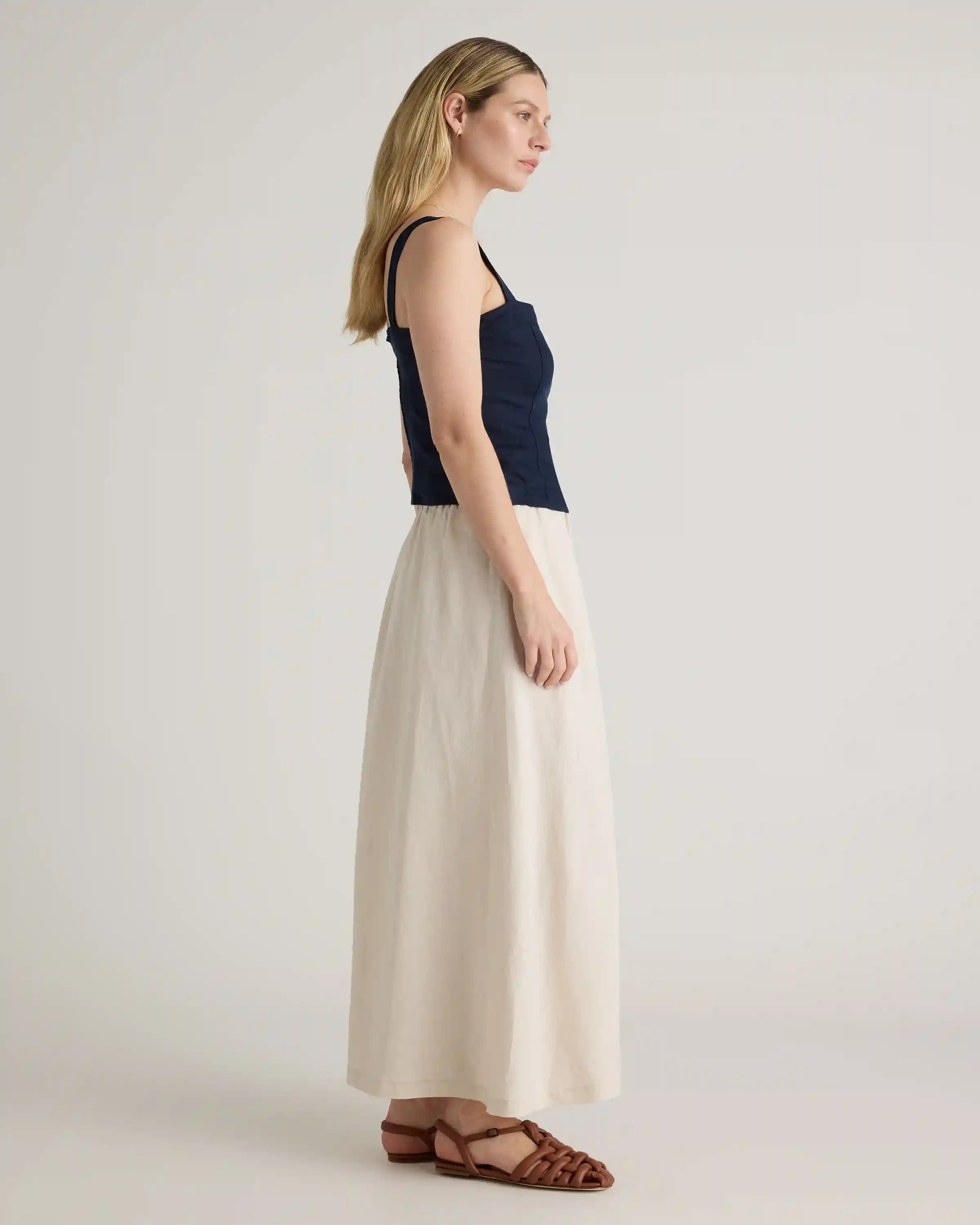 100% European Linen Maxi Skirt