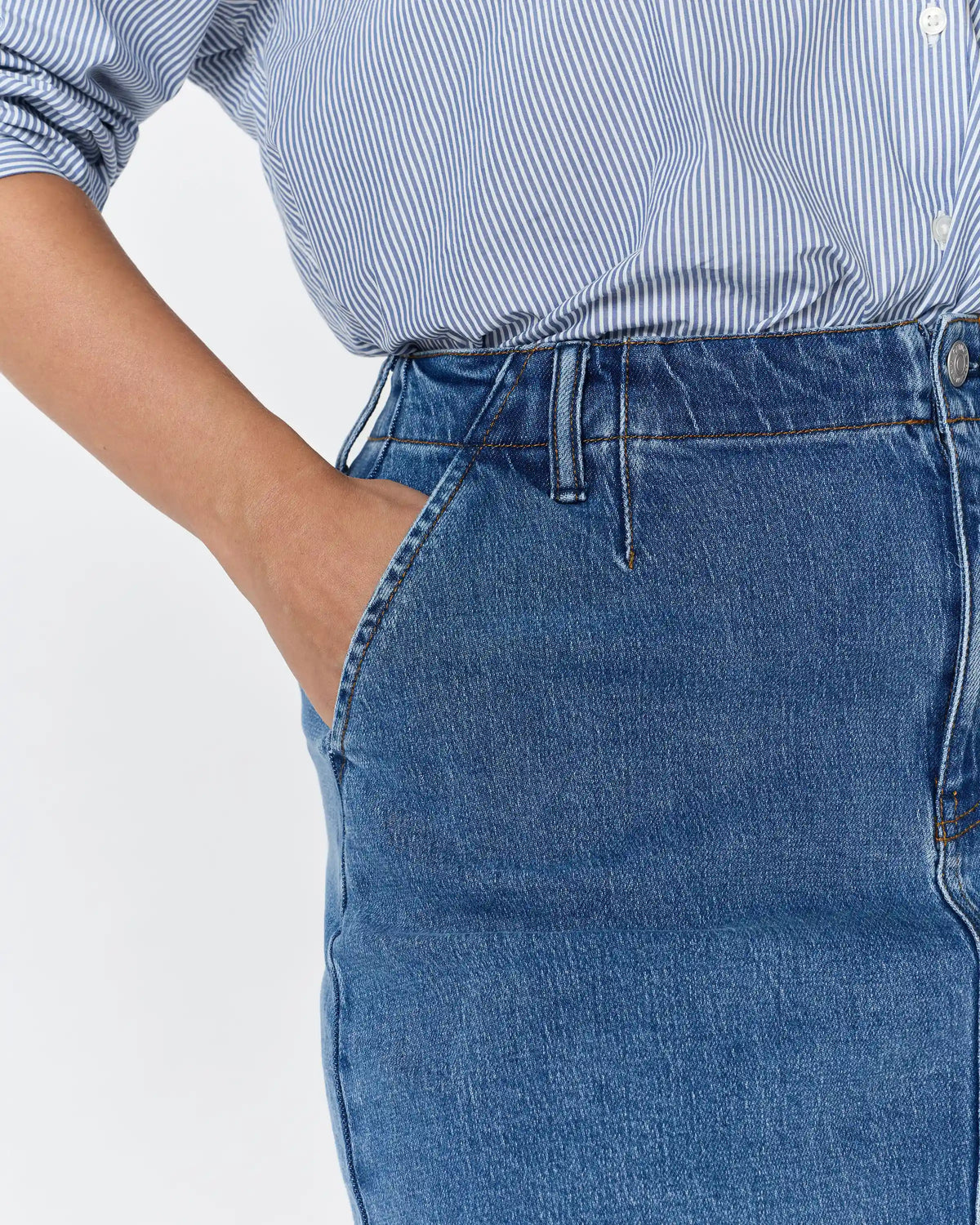 Stretch Denim Mini Skirt