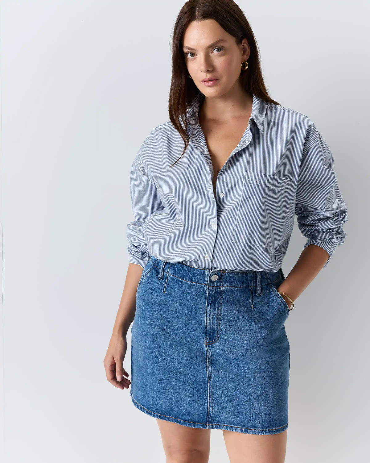 Stretch Denim Mini Skirt