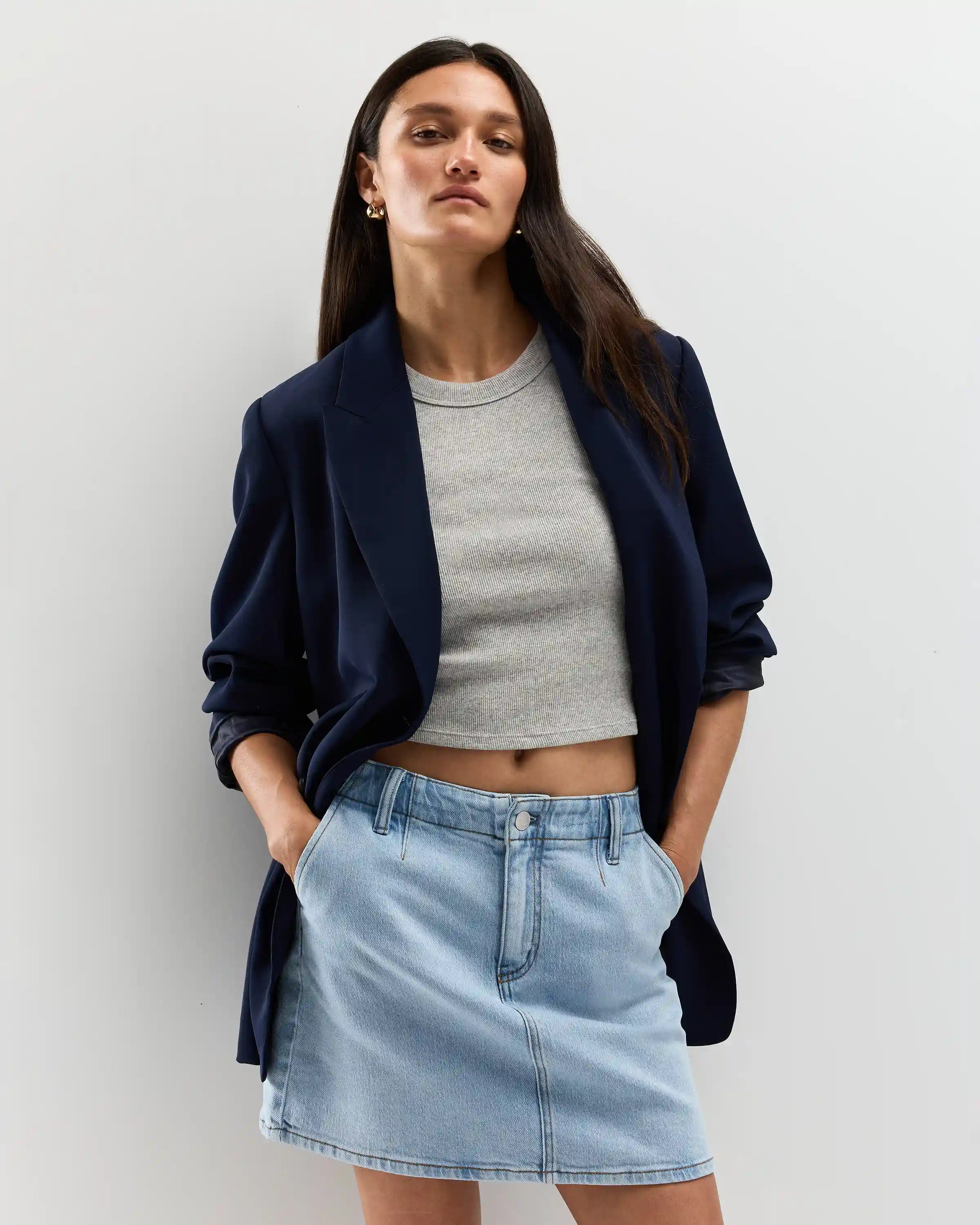 Stretch Denim Mini Skirt