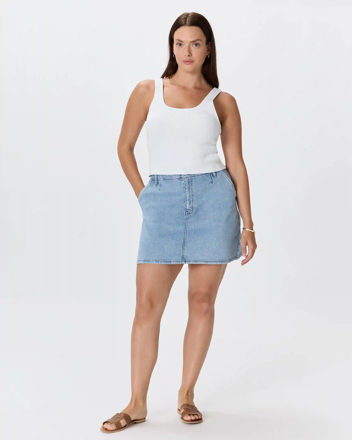 Stretch Denim Mini Skirt