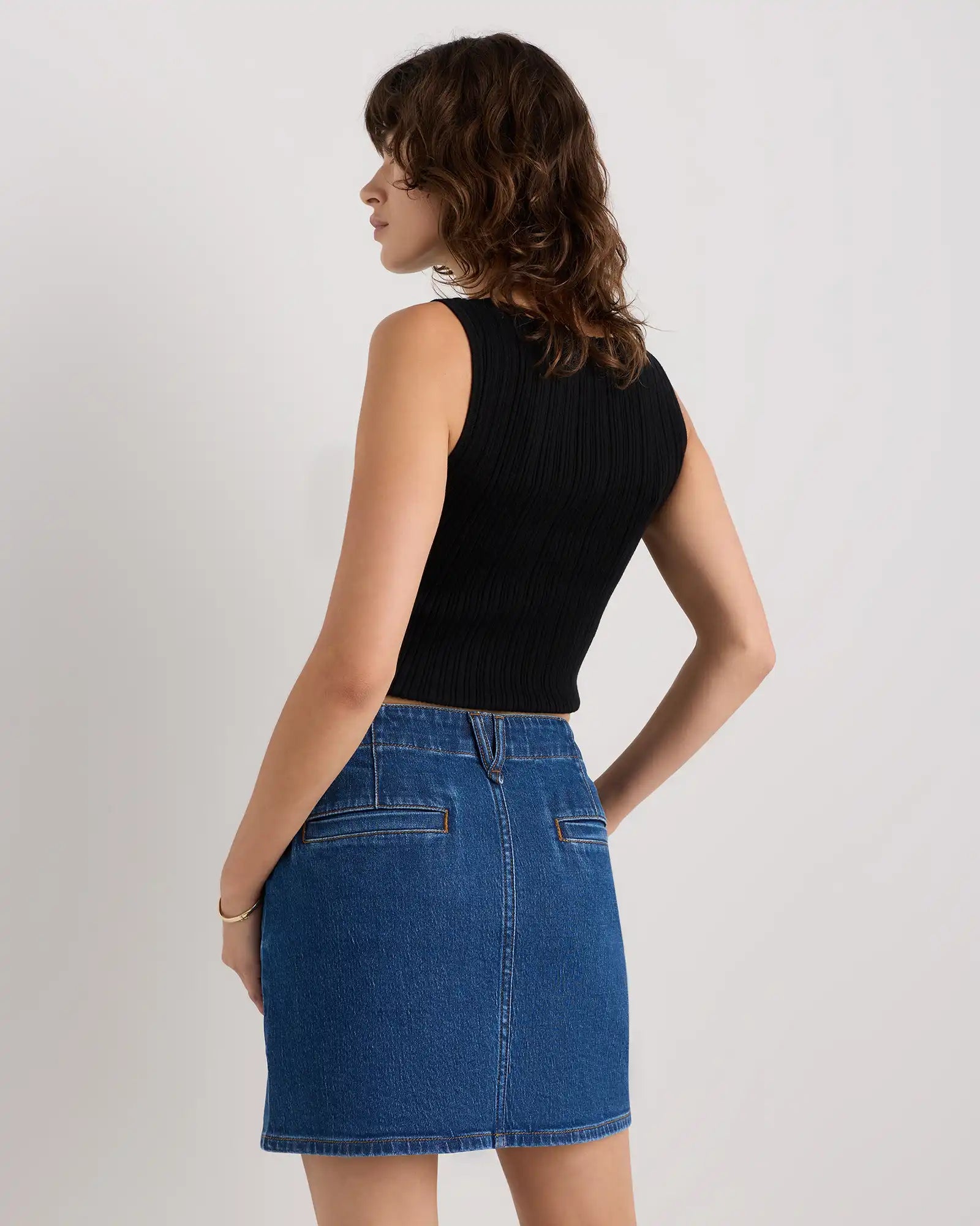 Stretch Denim Mini Skirt