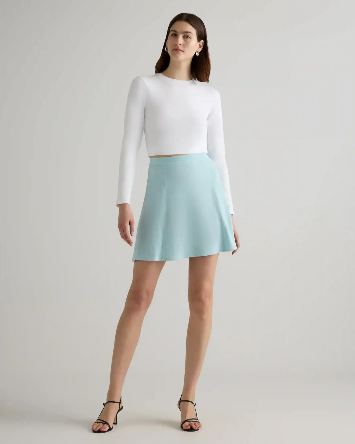 Lightweight Crepe A-Line Mini Skirt